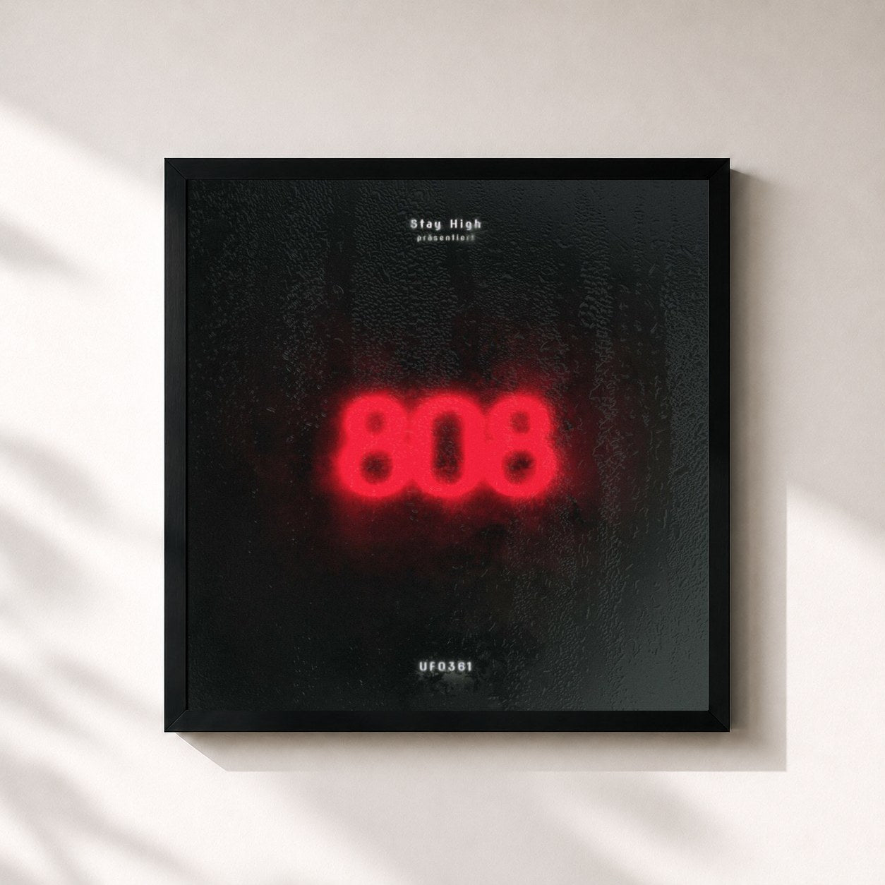 #noir Tableau carré de l'album 808 de Ufo361, cadre noir 32x32 cm