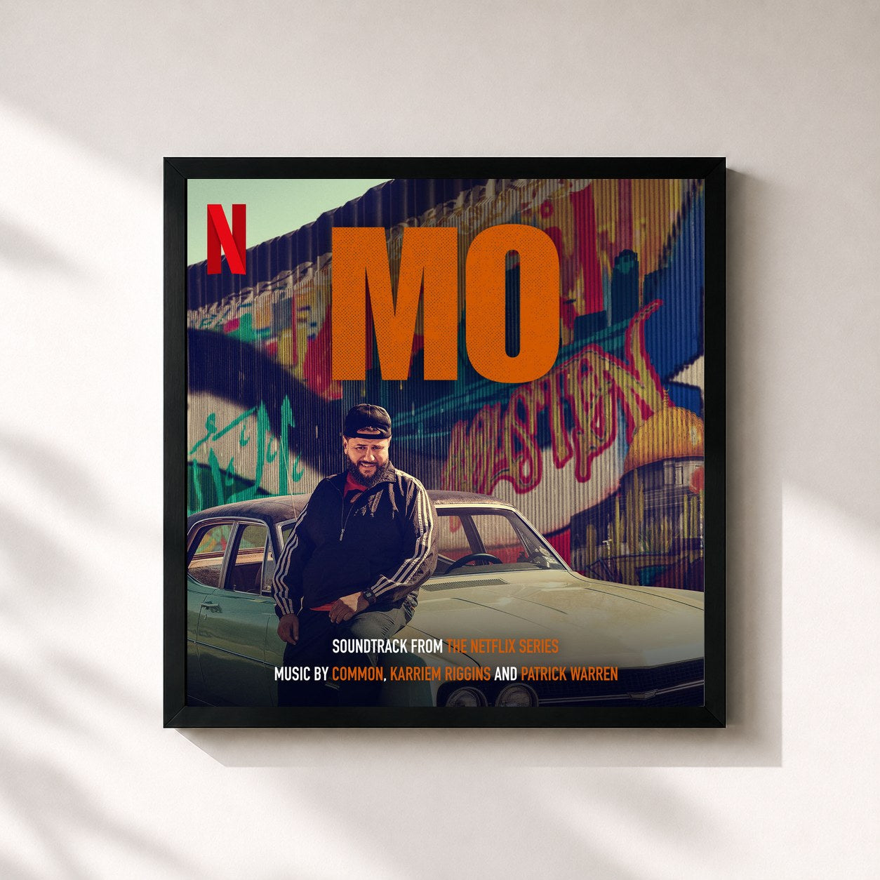 #noir Tableau carré de l'album MO (Soundtrack from the Netflix Series) de Common, cadre noir 32x32 cm