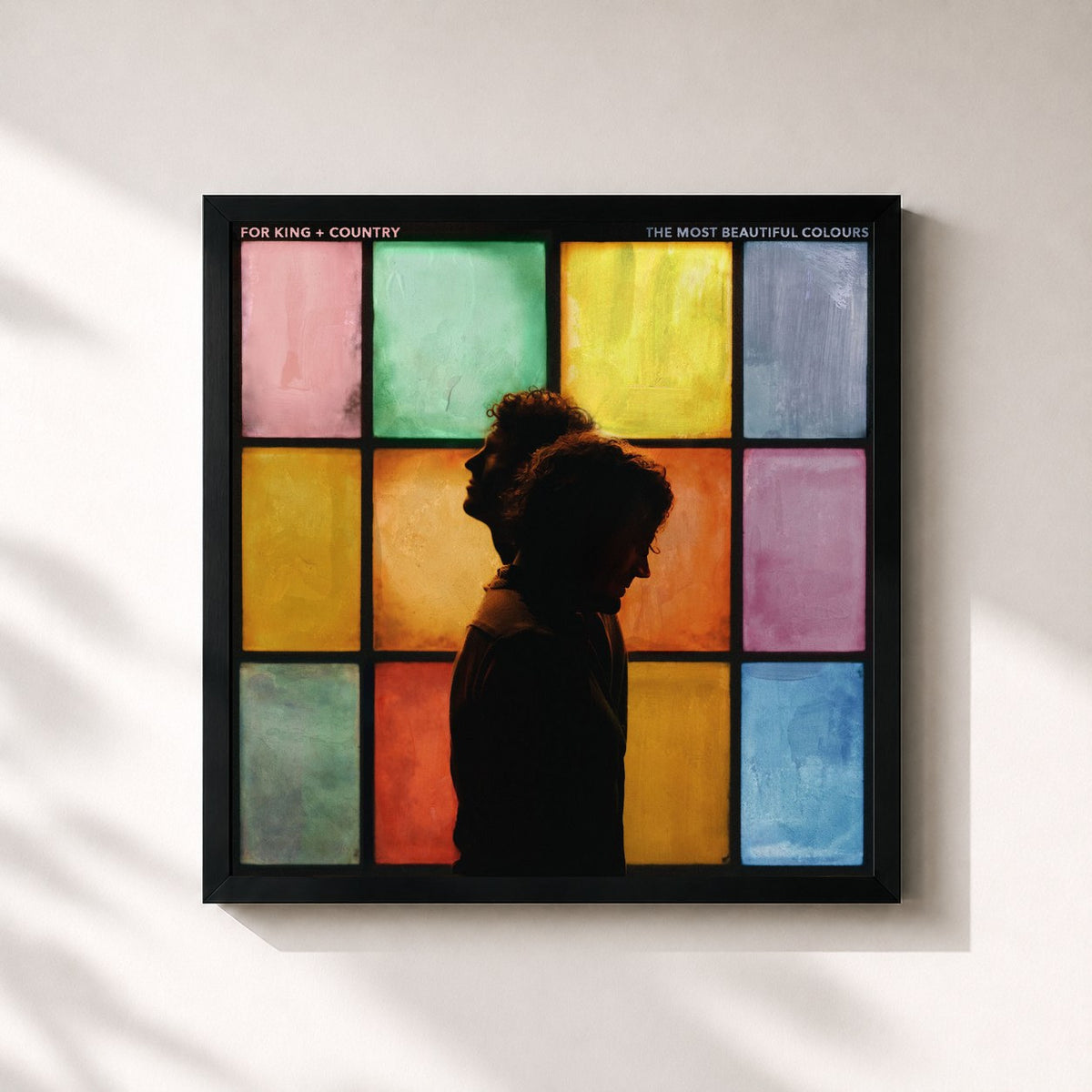 #noir Tableau carré de l'album the most beautiful colours de for King & Country, cadre noir 32x32 cm