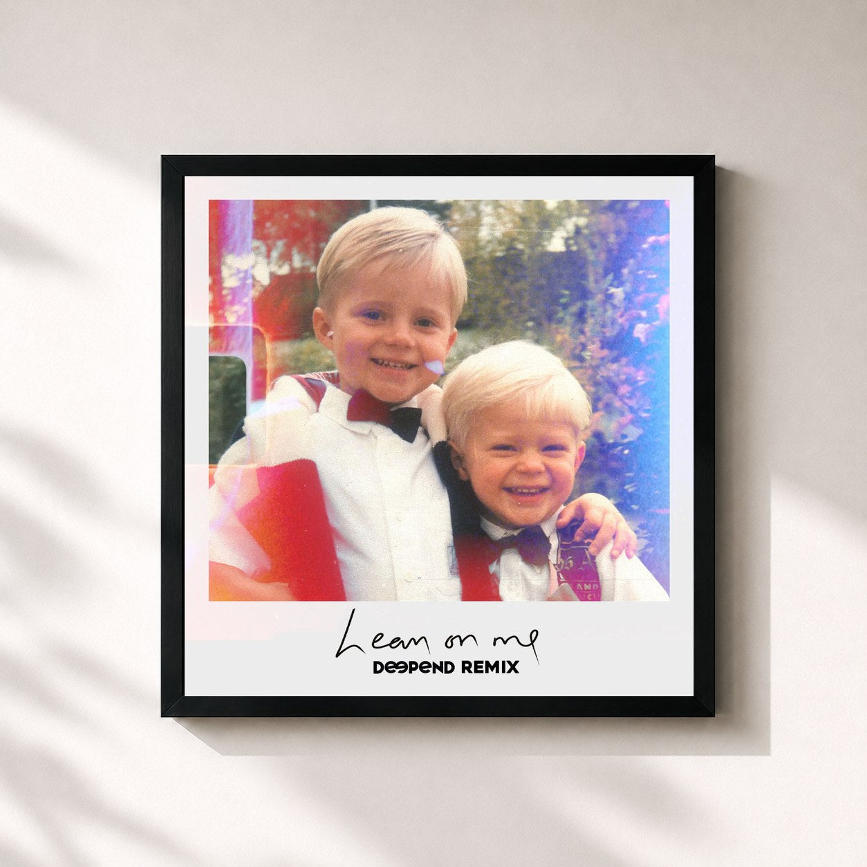 #noir Tableau carré de l'album Lean On Me (Deepend Remix) de Niila, cadre noir 32x32 cm