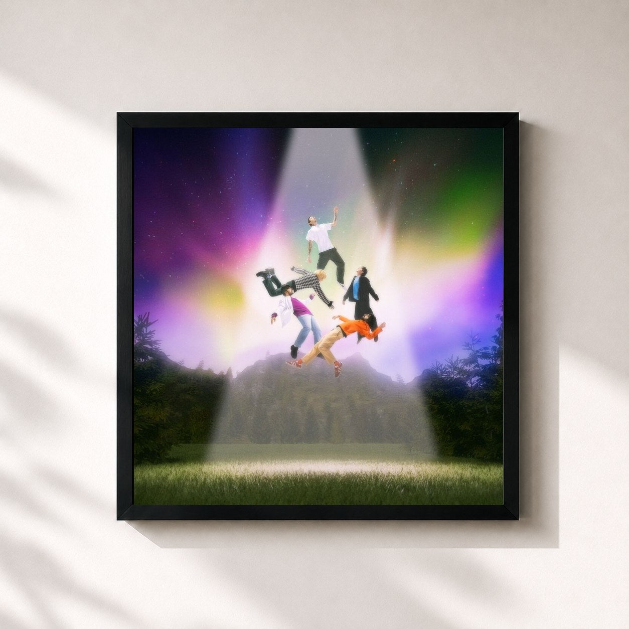 #noir Tableau carré de l'album Sobredosis De Amor de Cupido, cadre noir 32x32 cm