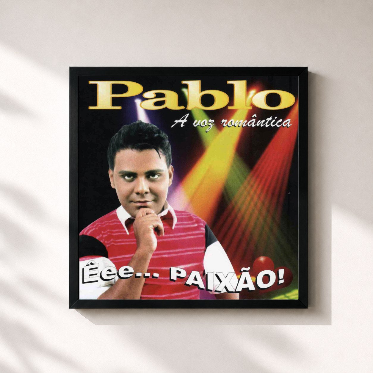 #noir Tableau carré de l'album Êee...Paixão! de Pablo, cadre noir 32x32 cm