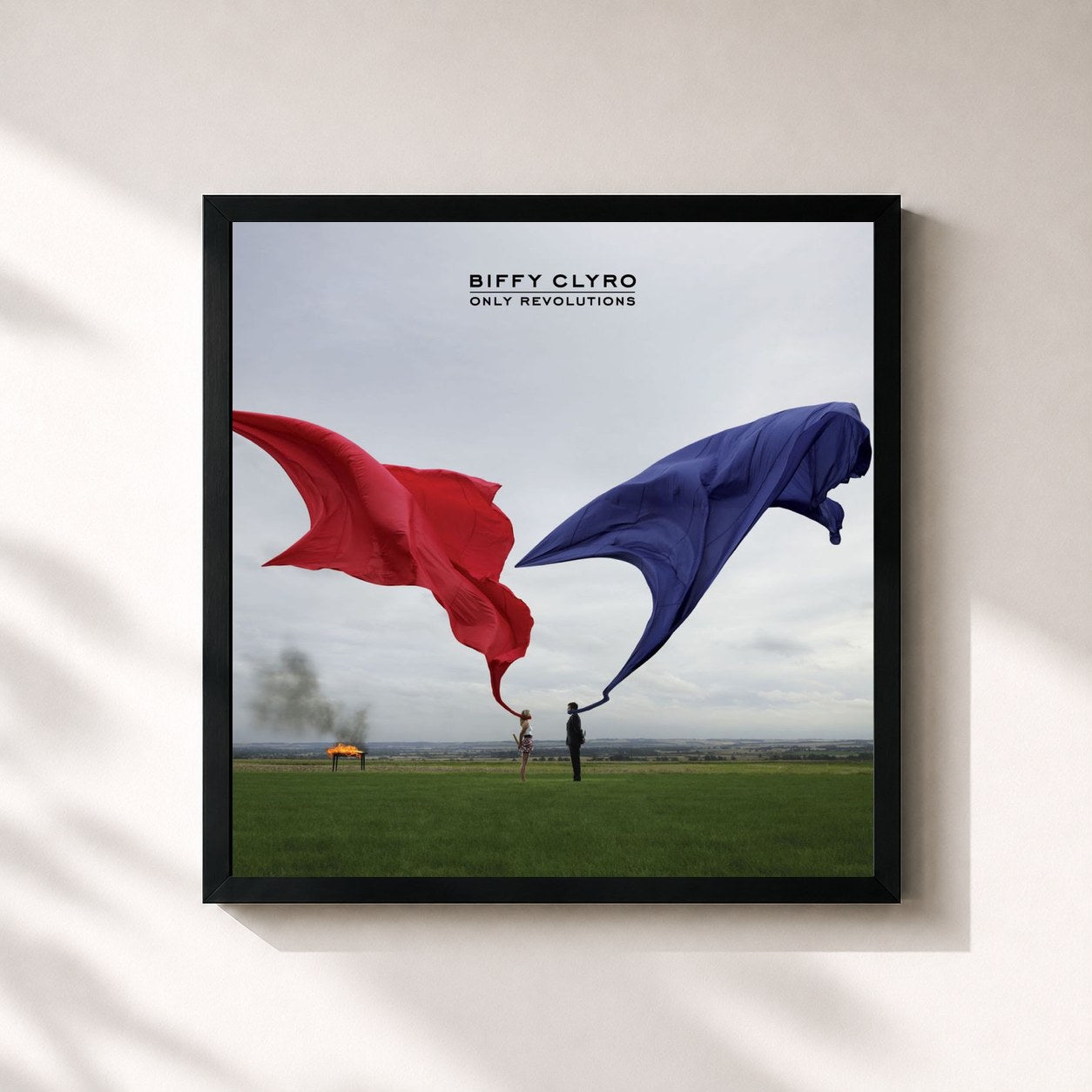 #noir Tableau carré de l'album Only Revolutions de Biffy Clyro, cadre noir 32x32 cm