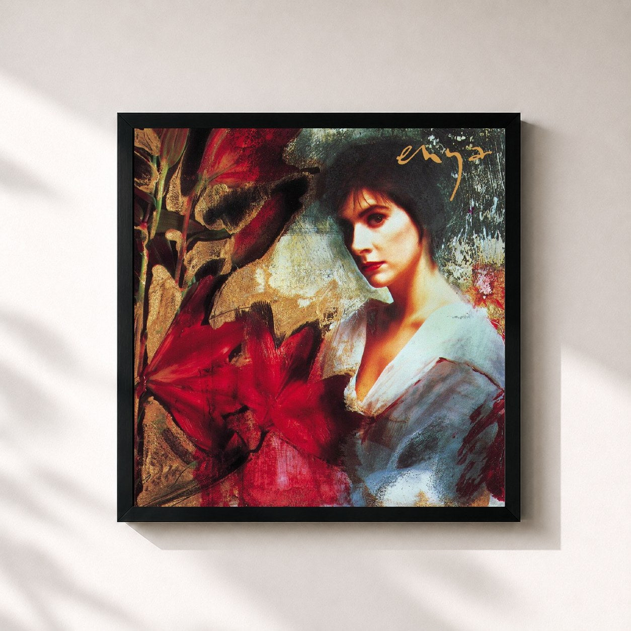 #noir Tableau carré de l'album Watermark (2009 Remaster) de Enya, cadre noir 32x32 cm
