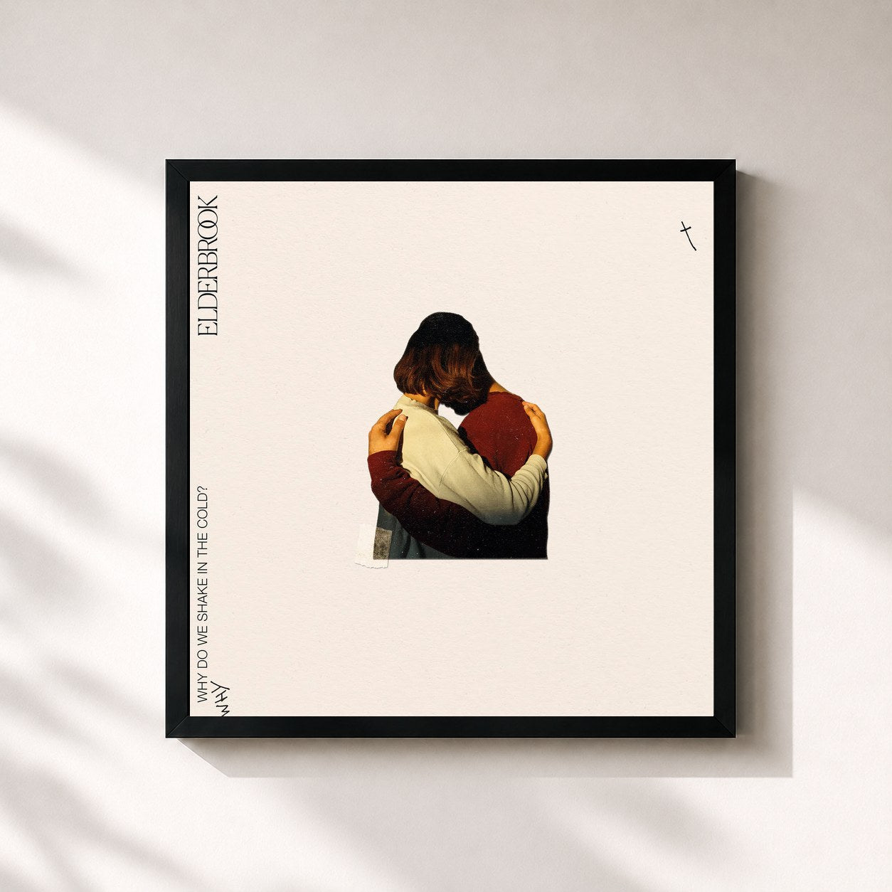 #noir Tableau carré de l'album Why Do We Shake In The Cold? de Elderbrook, cadre noir 32x32 cm