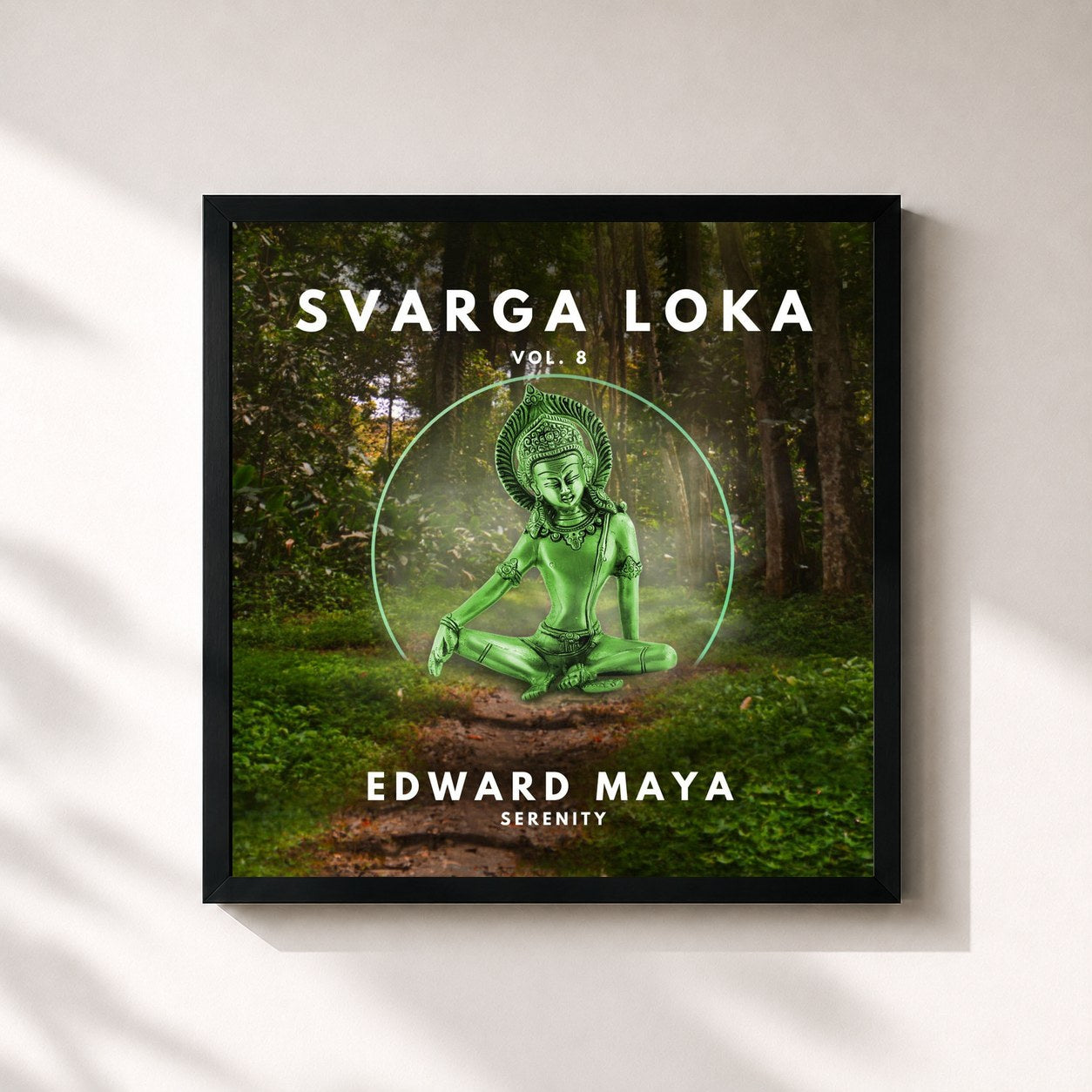 #noir Tableau carré de l'album Serenity (Svarga Loka Vol.8) de Edward Maya, cadre noir 32x32 cm
