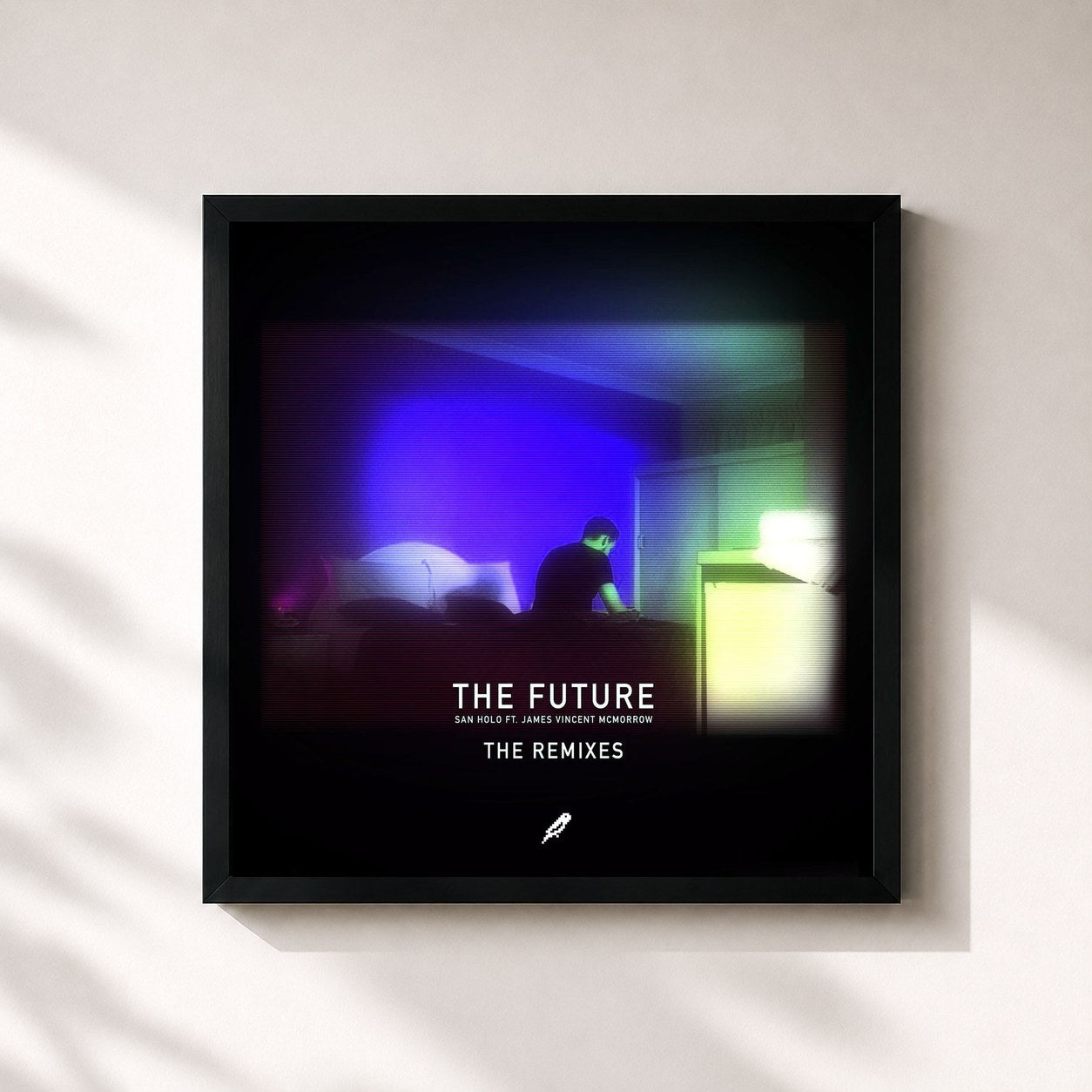 #noir Tableau carré de l'album The Future (Remixes) de San Holo, cadre noir 32x32 cm