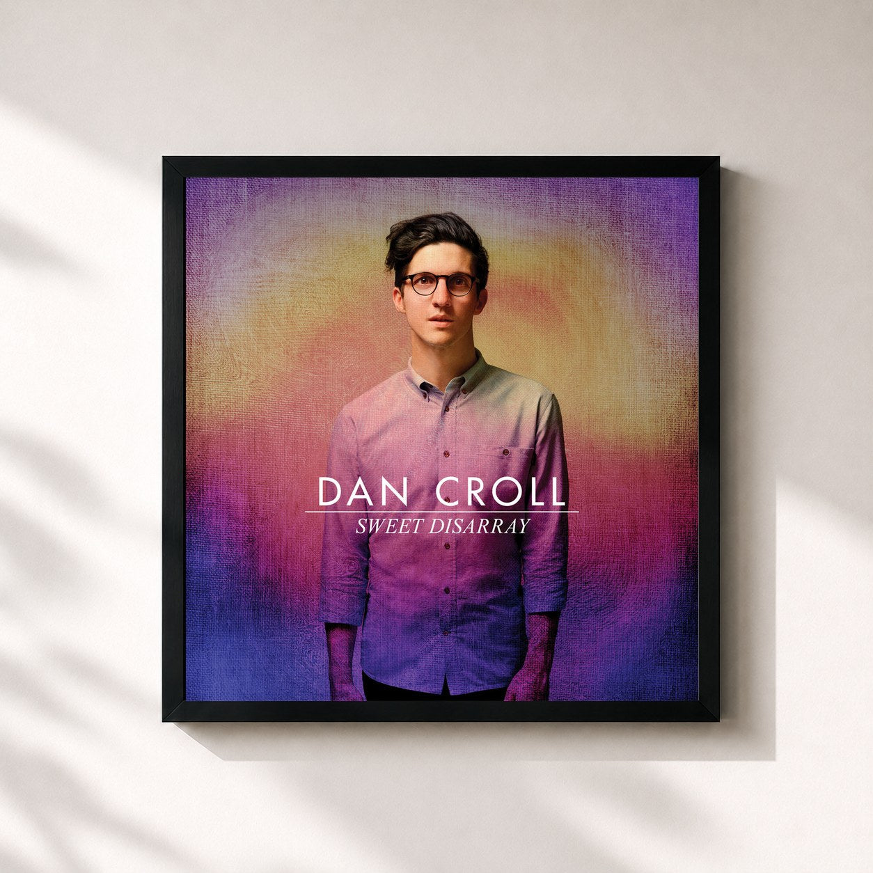#noir Tableau carré de l'album Sweet Disarray de Dan Croll, cadre noir 32x32 cm