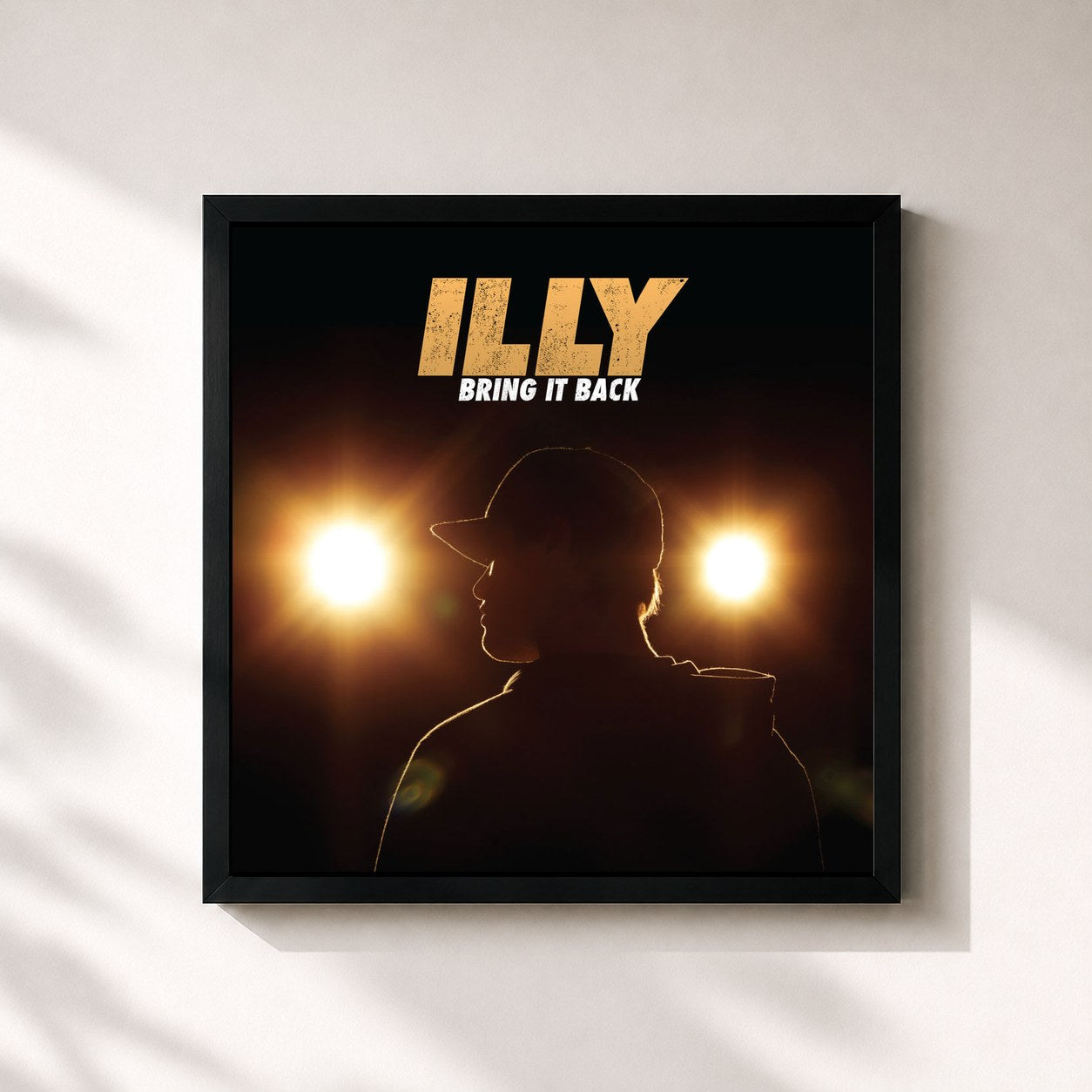 #noir Tableau carré de l'album Bring It Back de Illy, cadre noir 32x32 cm