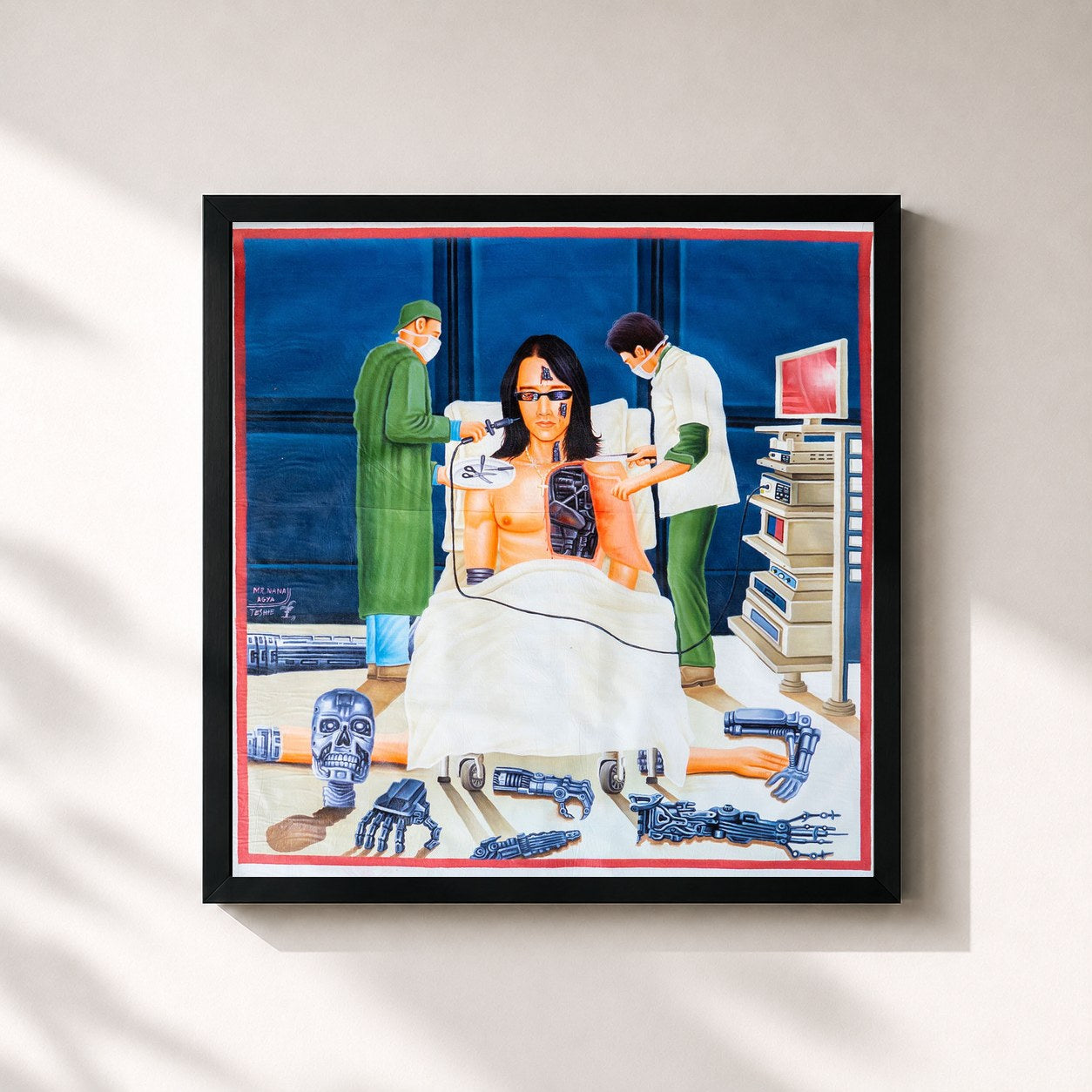 #noir Tableau carré de l'album FULL TIME LOVER de Eyedress, cadre noir 32x32 cm