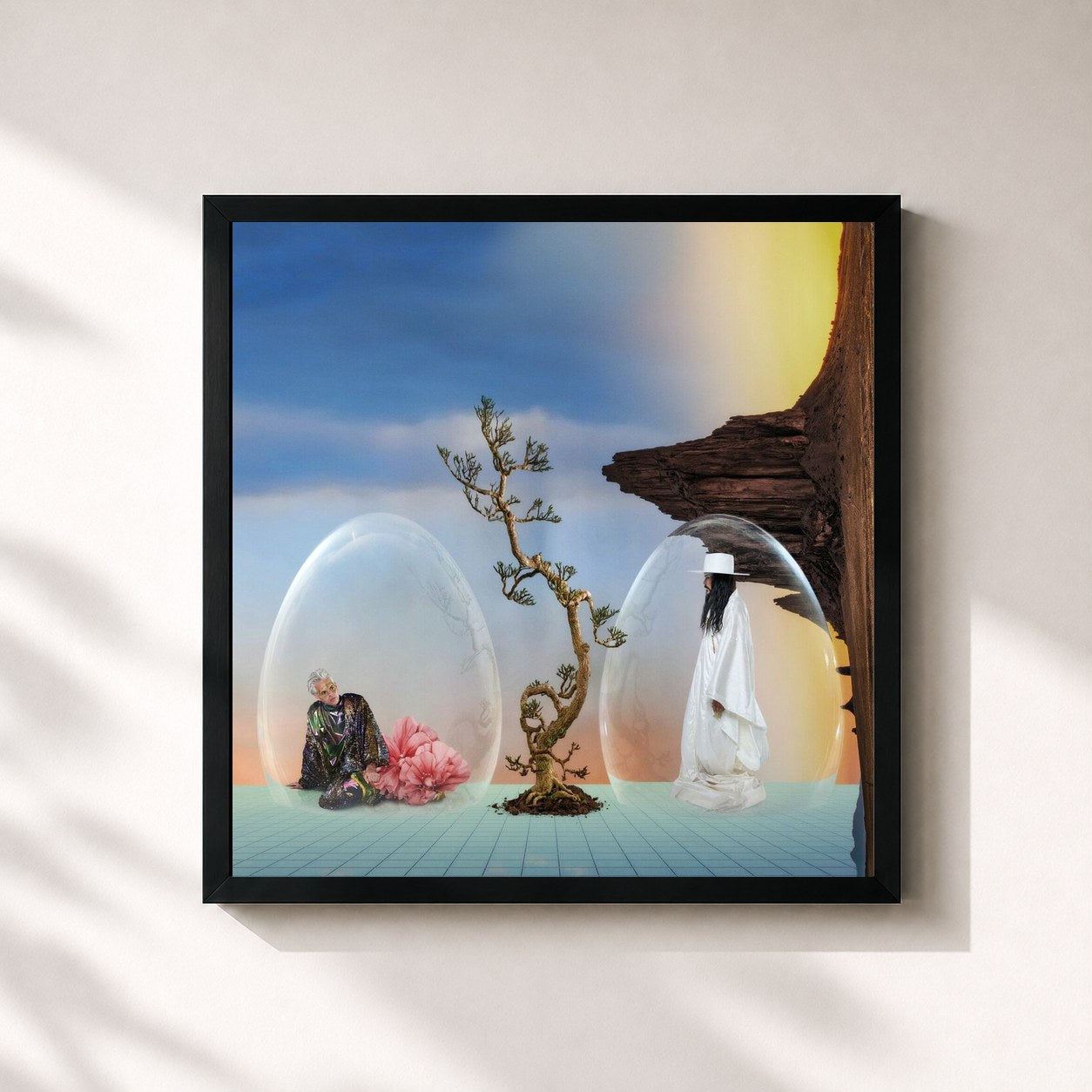 #noir Tableau carré de l'album Ask That God de Empire of the Sun, cadre noir 32x32 cm