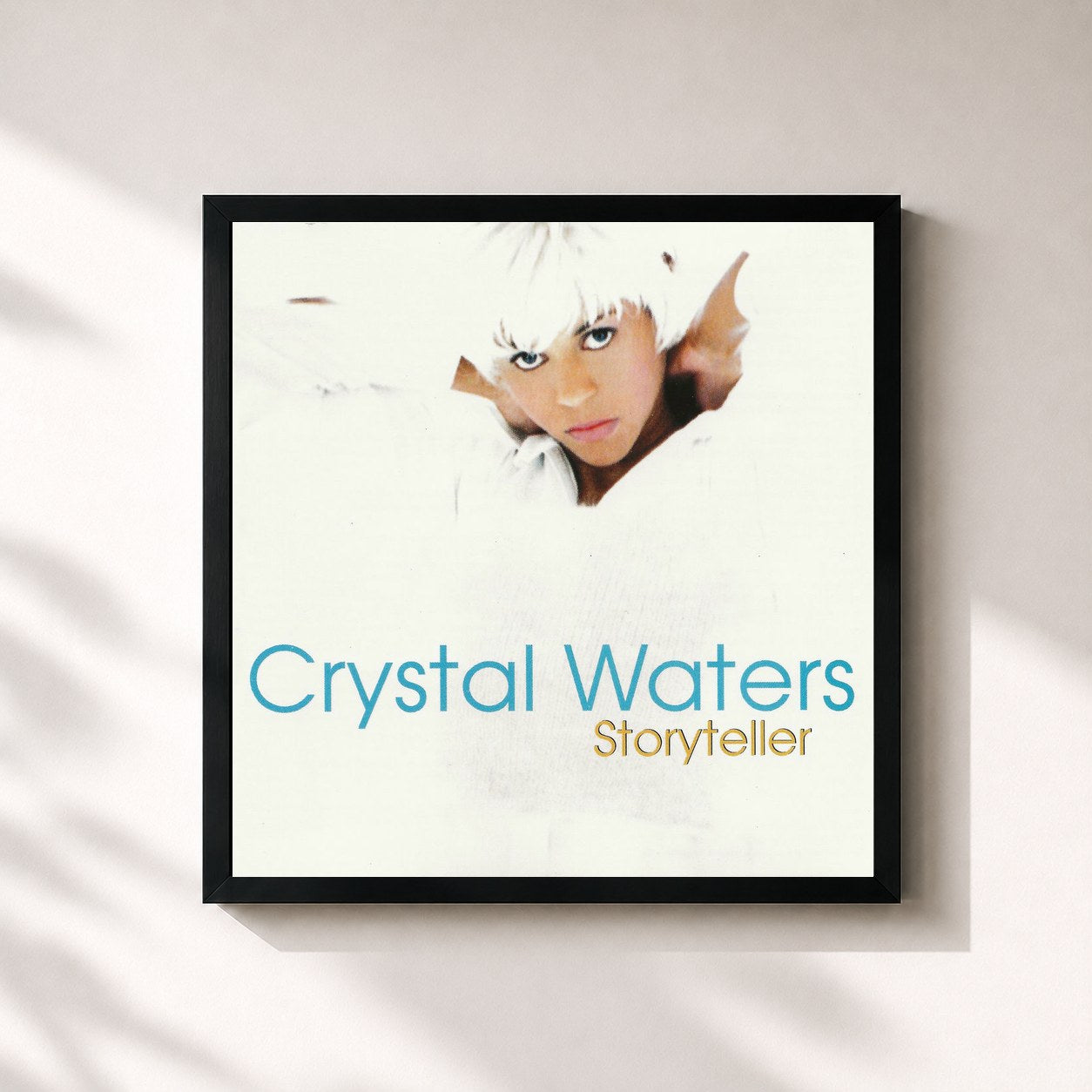 #noir Tableau carré de l'album Storyteller de Crystal Waters, cadre noir 32x32 cm