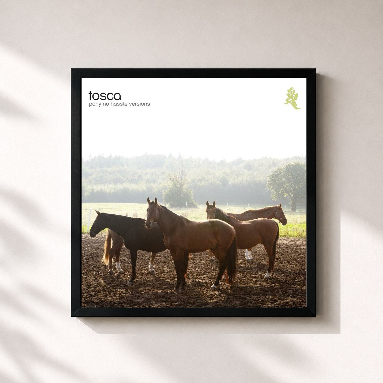 #noir Tableau carré de l'album Pony - No Hassle Versions de Tosca, cadre noir 32x32 cm