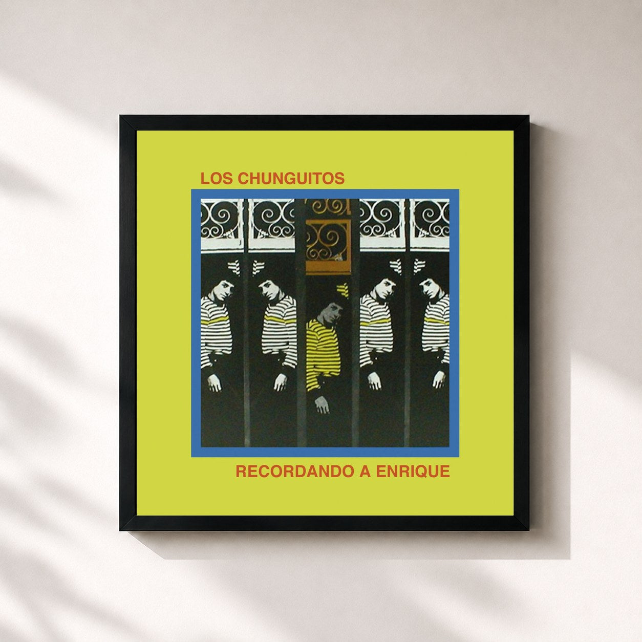 #noir Tableau carré de l'album Recordando a Enrique de Los Chunguitos, cadre noir 32x32 cm