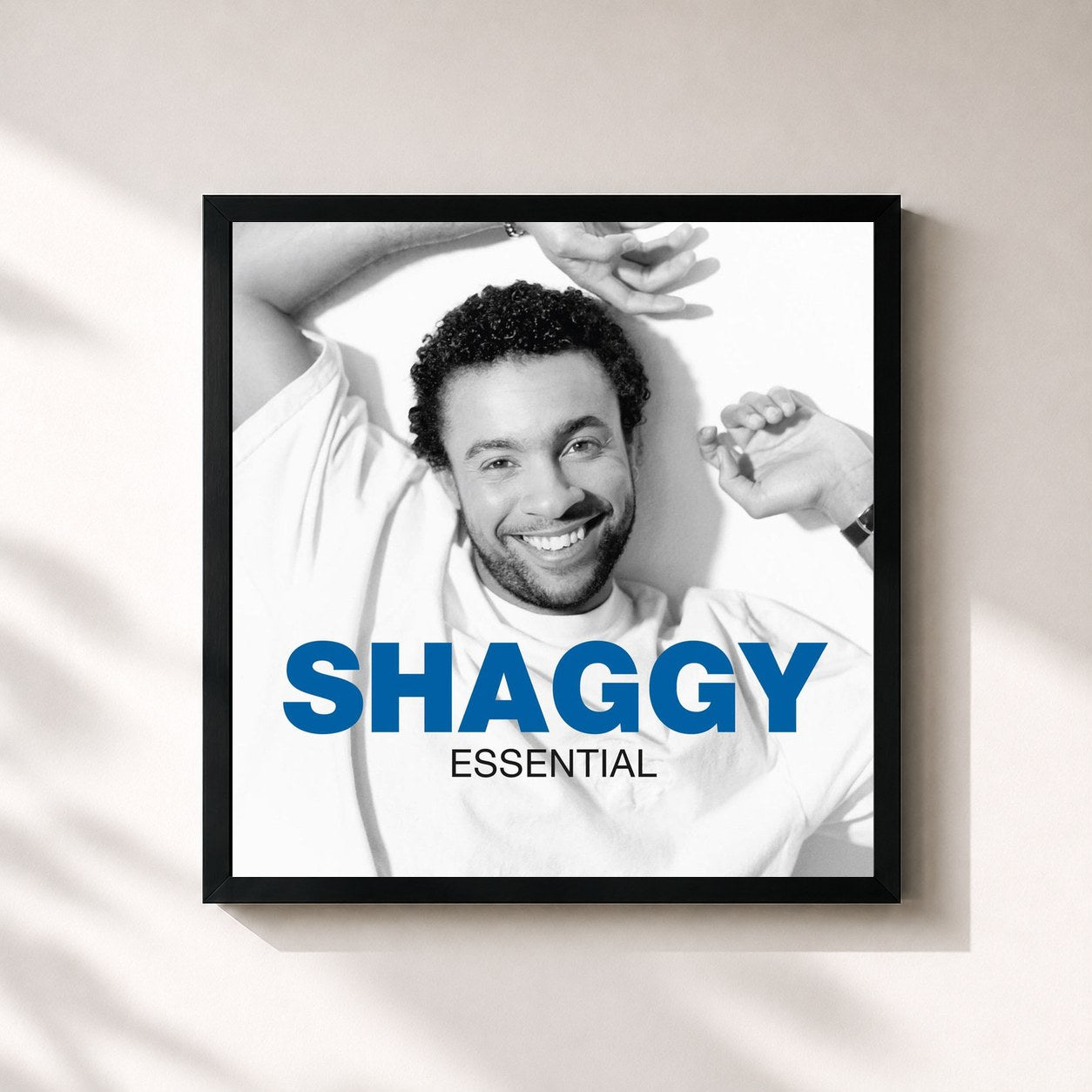 #noir Tableau carré de l'album Essential de Shaggy, cadre noir 32x32 cm
