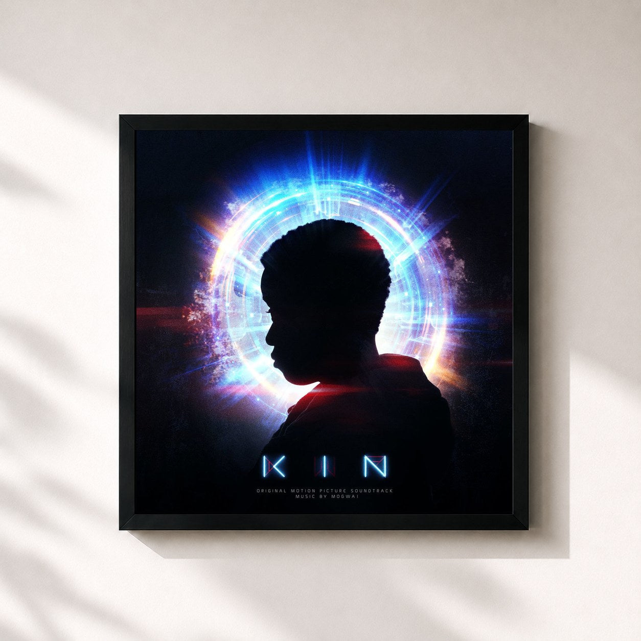 #noir Tableau carré de l'album KIN de Mogwai, cadre noir 32x32 cm