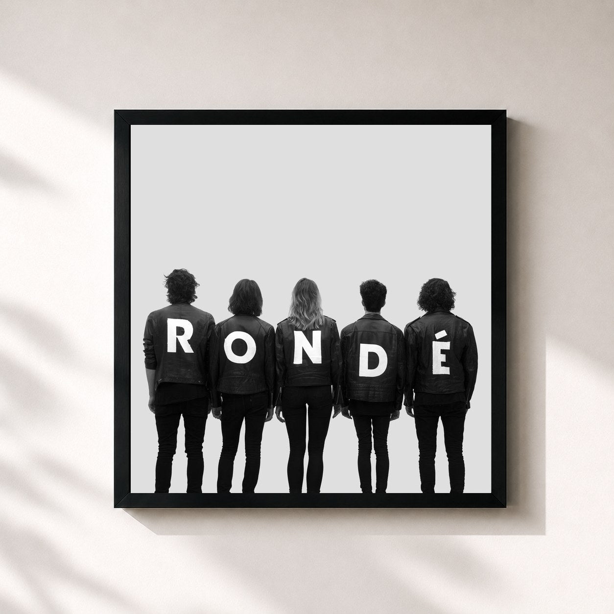 #noir Tableau carré de l'album RONDÉ de RONDÉ, cadre noir 32x32 cm