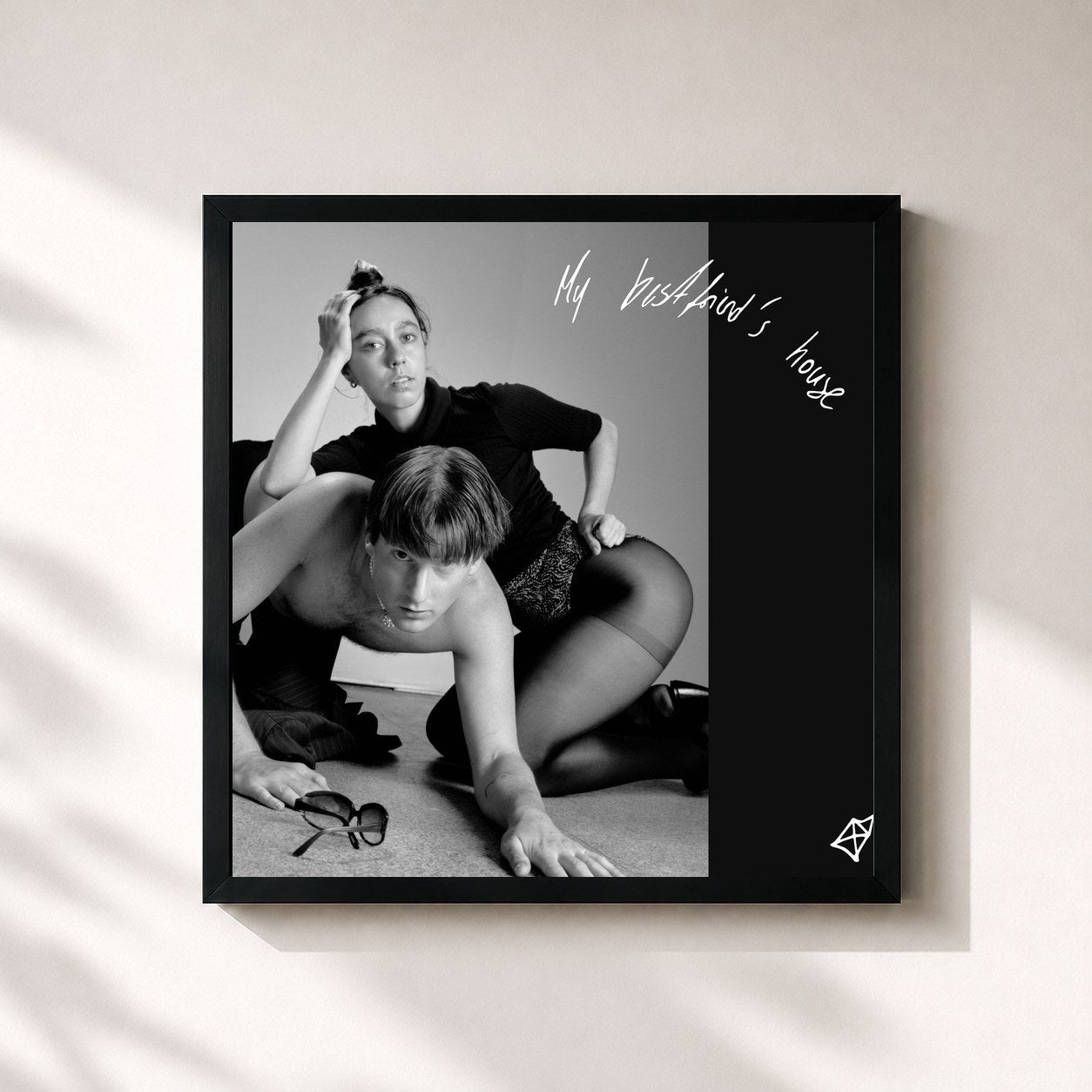 #noir Tableau carré de l'album My Bestfriend's House de Blue Hawaii, cadre noir 32x32 cm