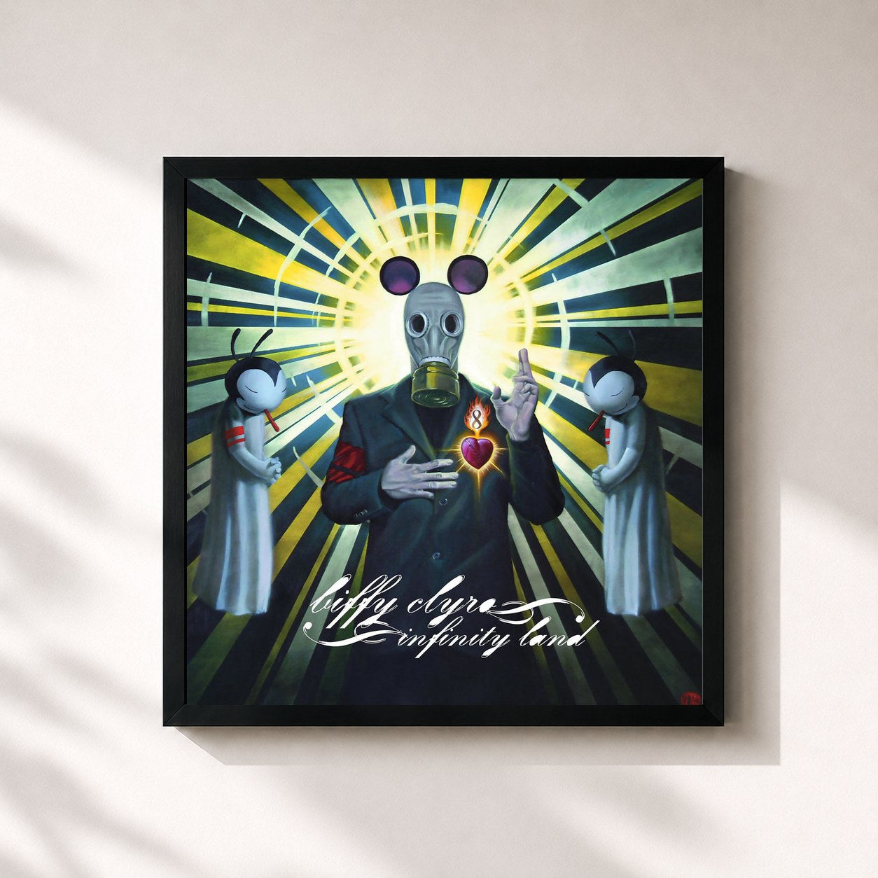 #noir Tableau carré de l'album Infinity Land de Biffy Clyro, cadre noir 32x32 cm