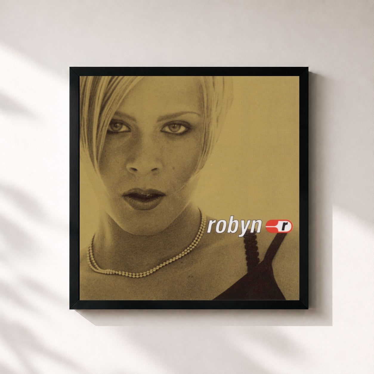 #noir Tableau carré de l'album Robyn Is Here de Robyn, cadre noir 32x32 cm