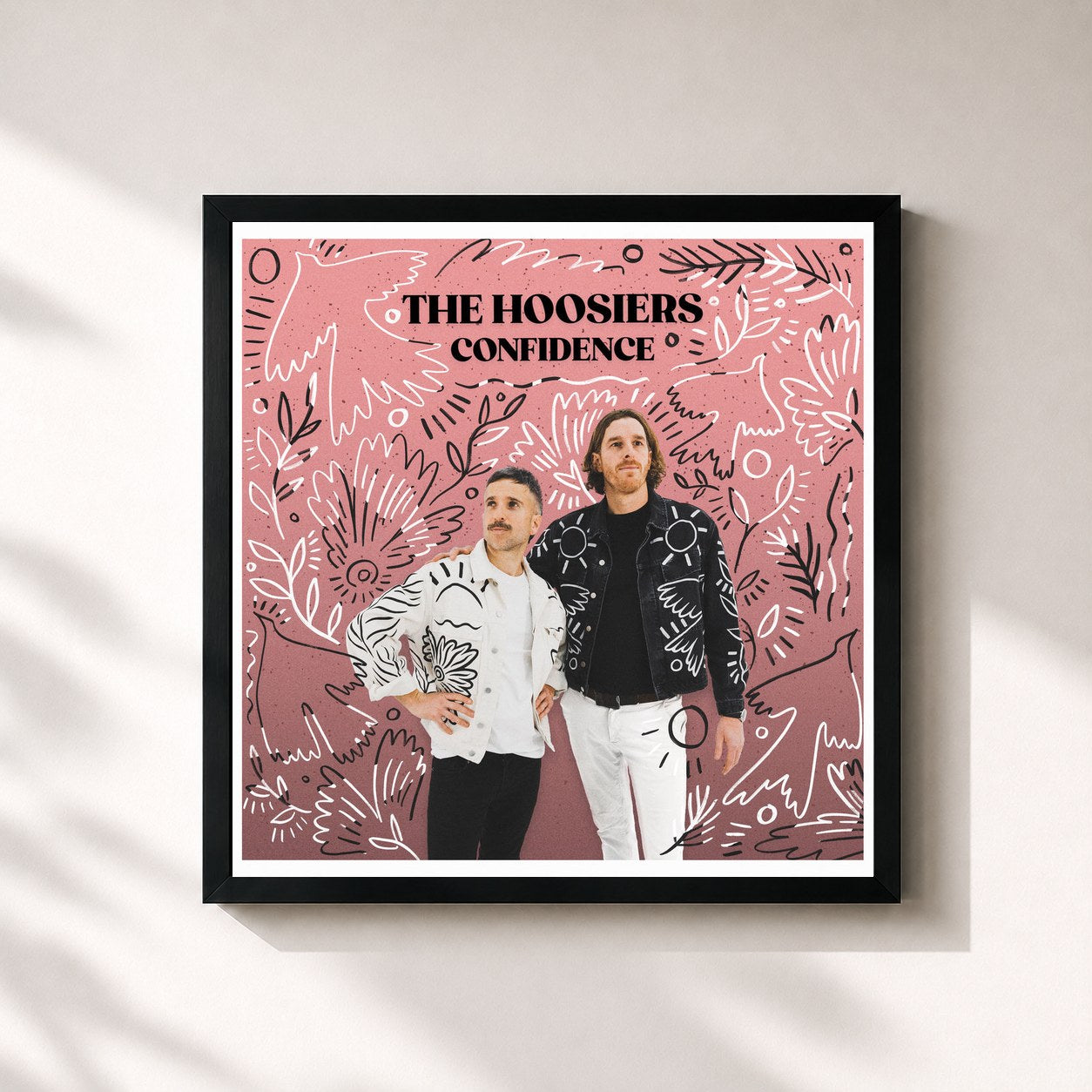 #noir Tableau carré de l'album Confidence de The Hoosiers, cadre noir 32x32 cm