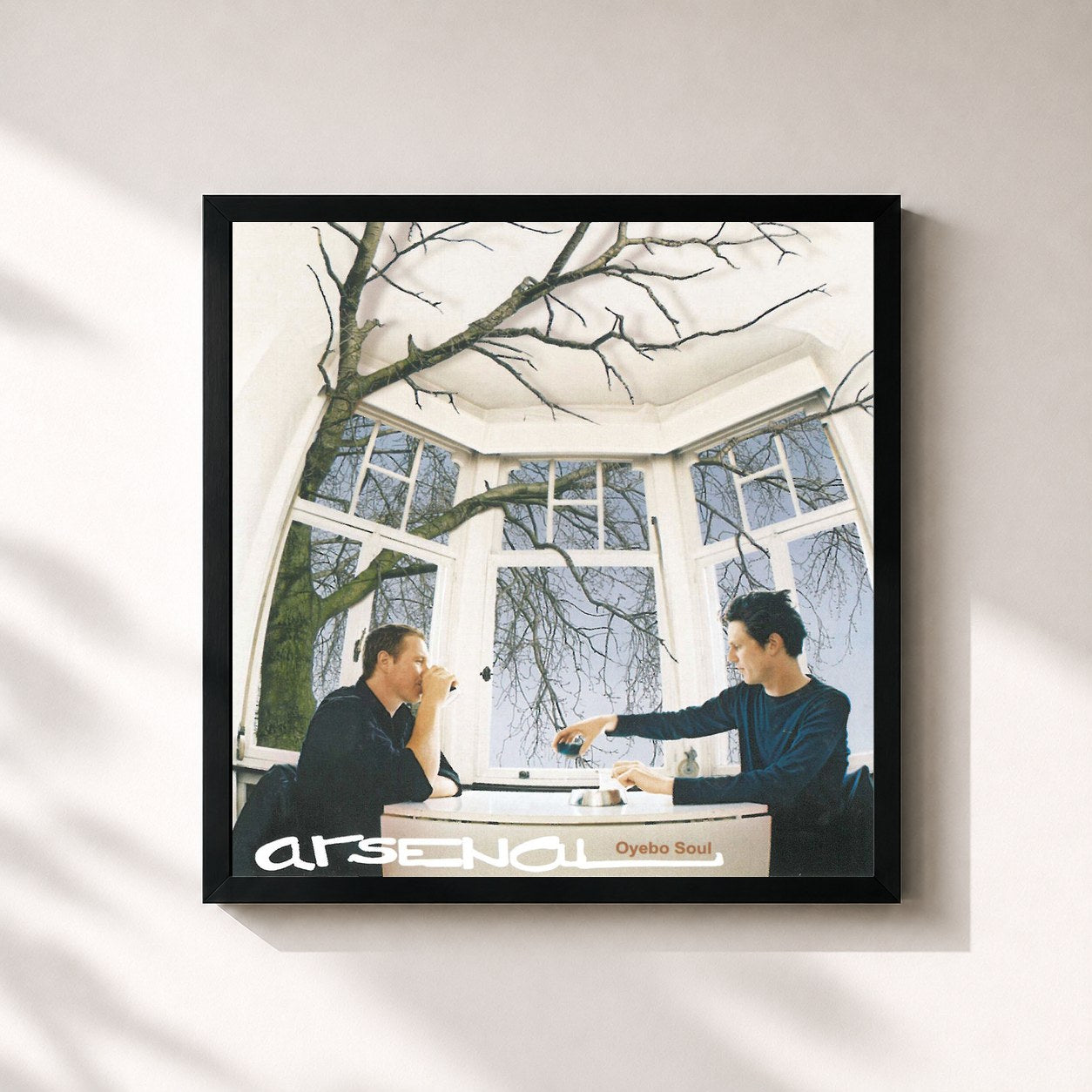#noir Tableau carré de l'album Oyebo Soul de Arsenal, cadre noir 32x32 cm