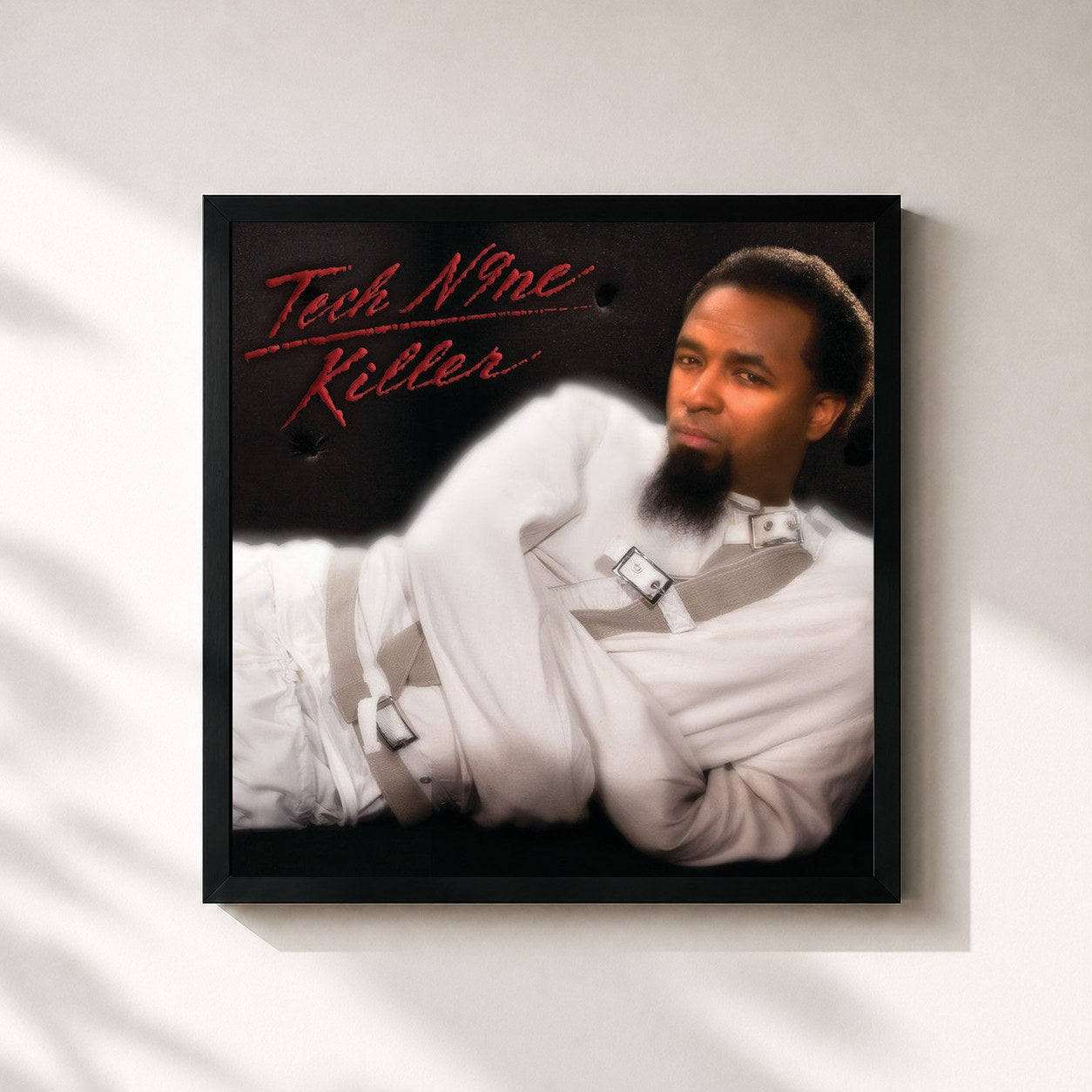#noir Tableau carré de l'album Killer de Tech N9ne, cadre noir 32x32 cm
