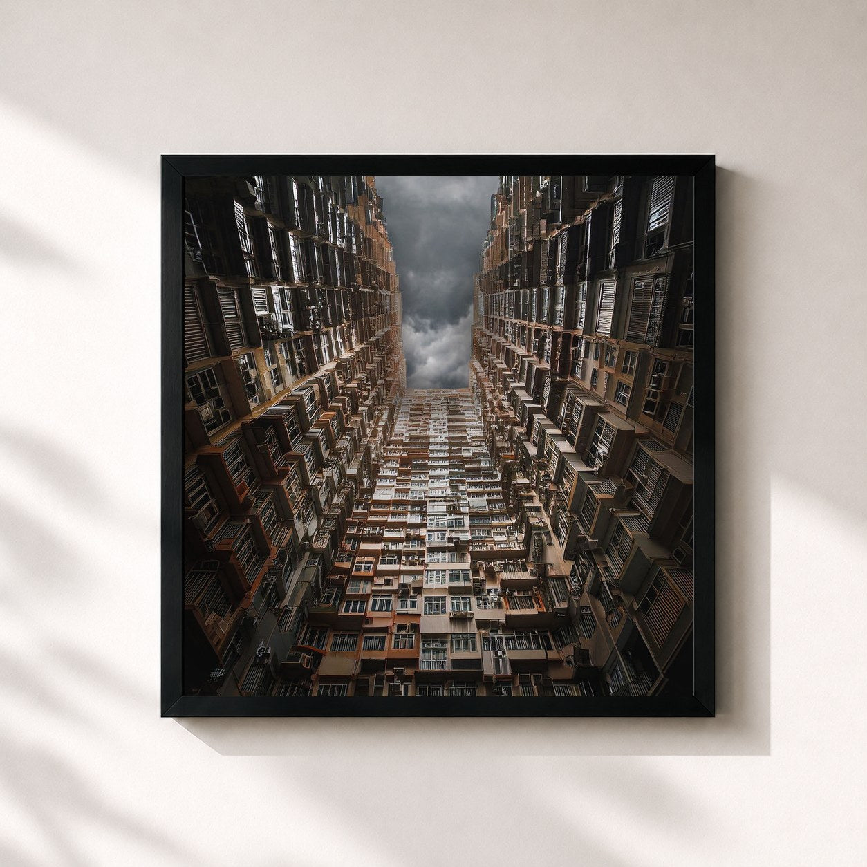 #noir Tableau carré de l'album FÜR ALLE BLOCKS de Azet, cadre noir 32x32 cm