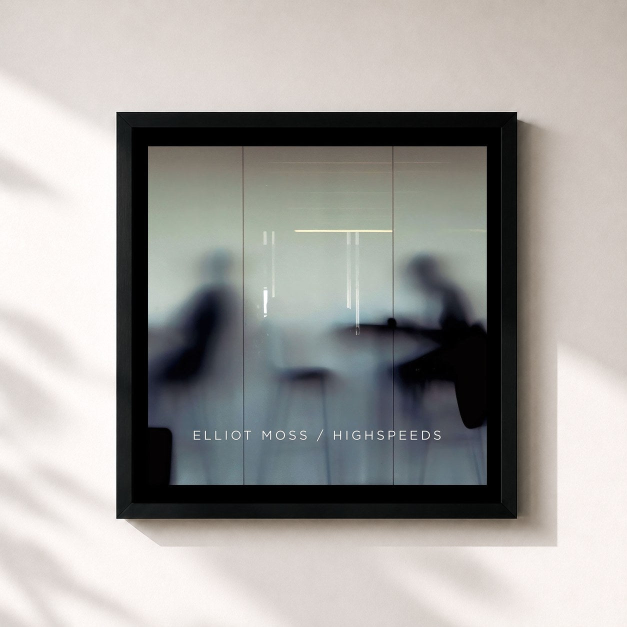 #noir Tableau carré de l'album Highspeeds de Elliot Moss, cadre noir 32x32 cm