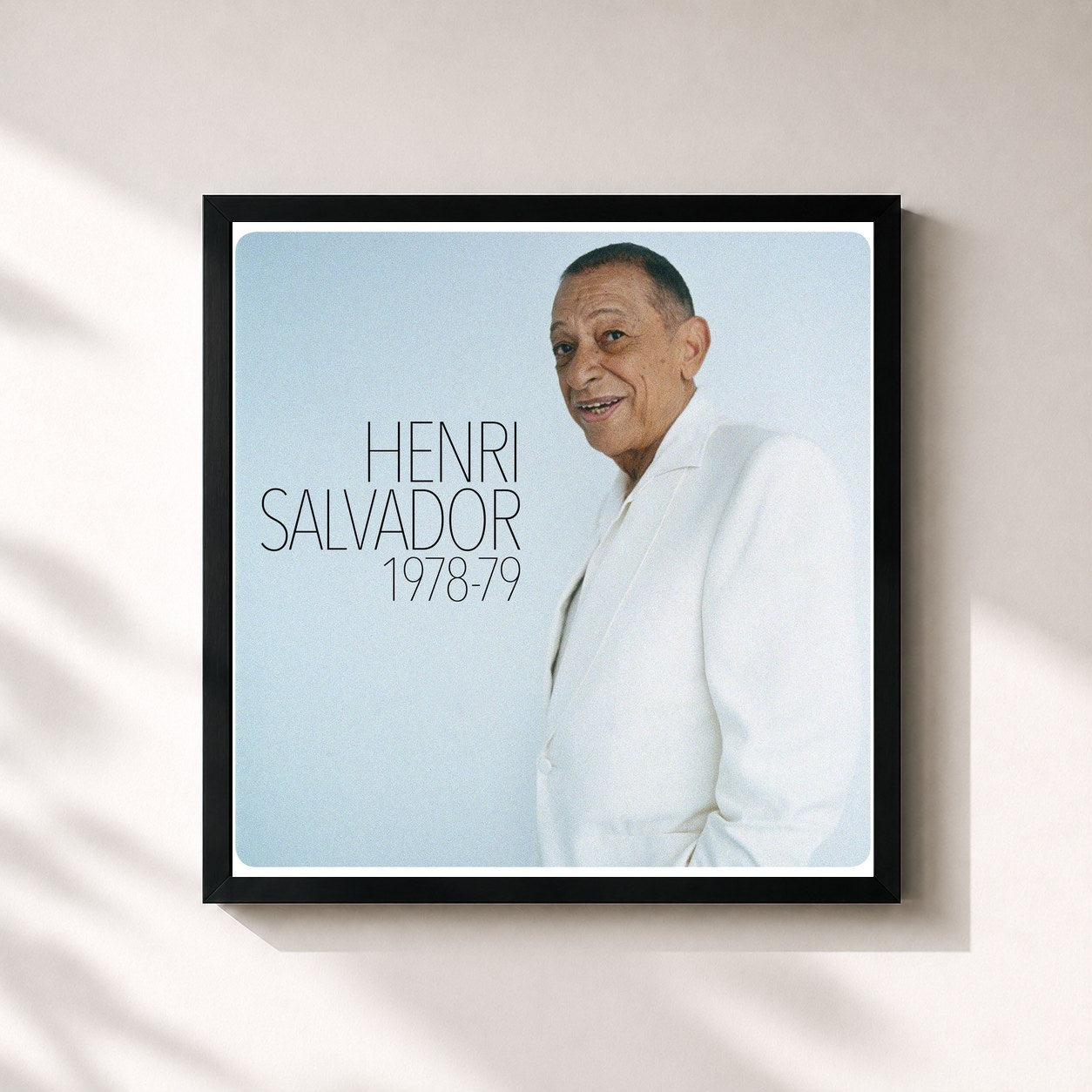 #noir Tableau carré de l'album Henri Salvador 1978-1979 de Henri Salvador, cadre noir 32x32 cm