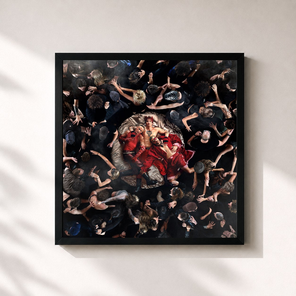 #noir Tableau carré de l'album Samen Tegen Elkaar de Goldband, cadre noir 32x32 cm