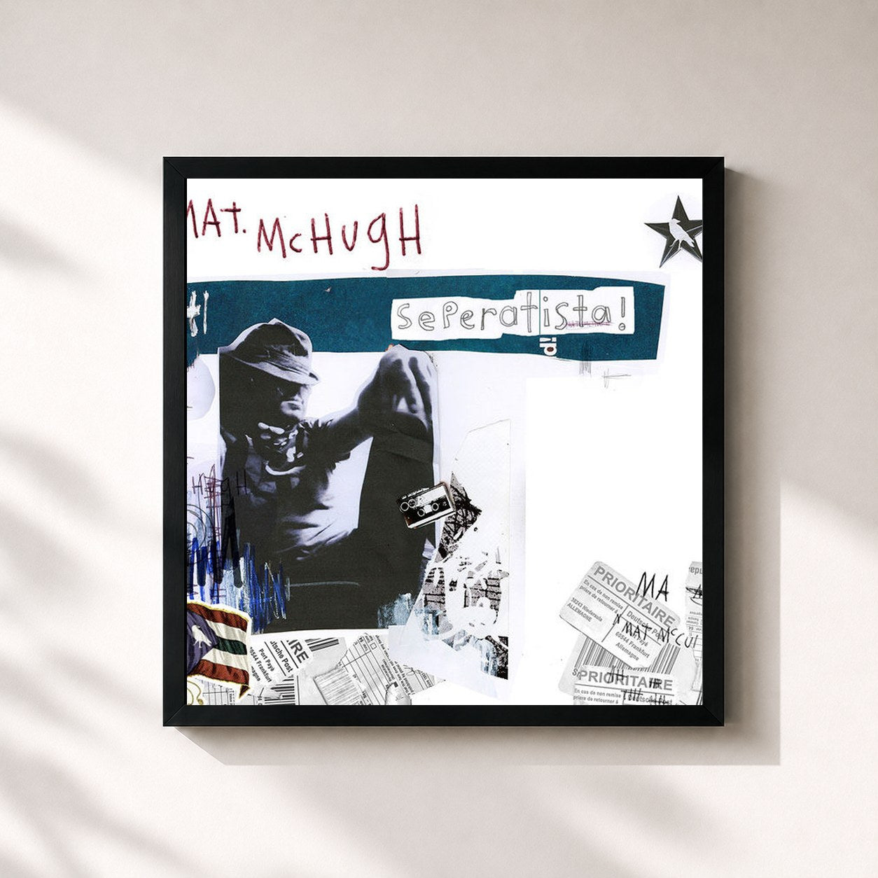 #noir Tableau carré de l'album Separatista de Mat Mchugh, cadre noir 32x32 cm