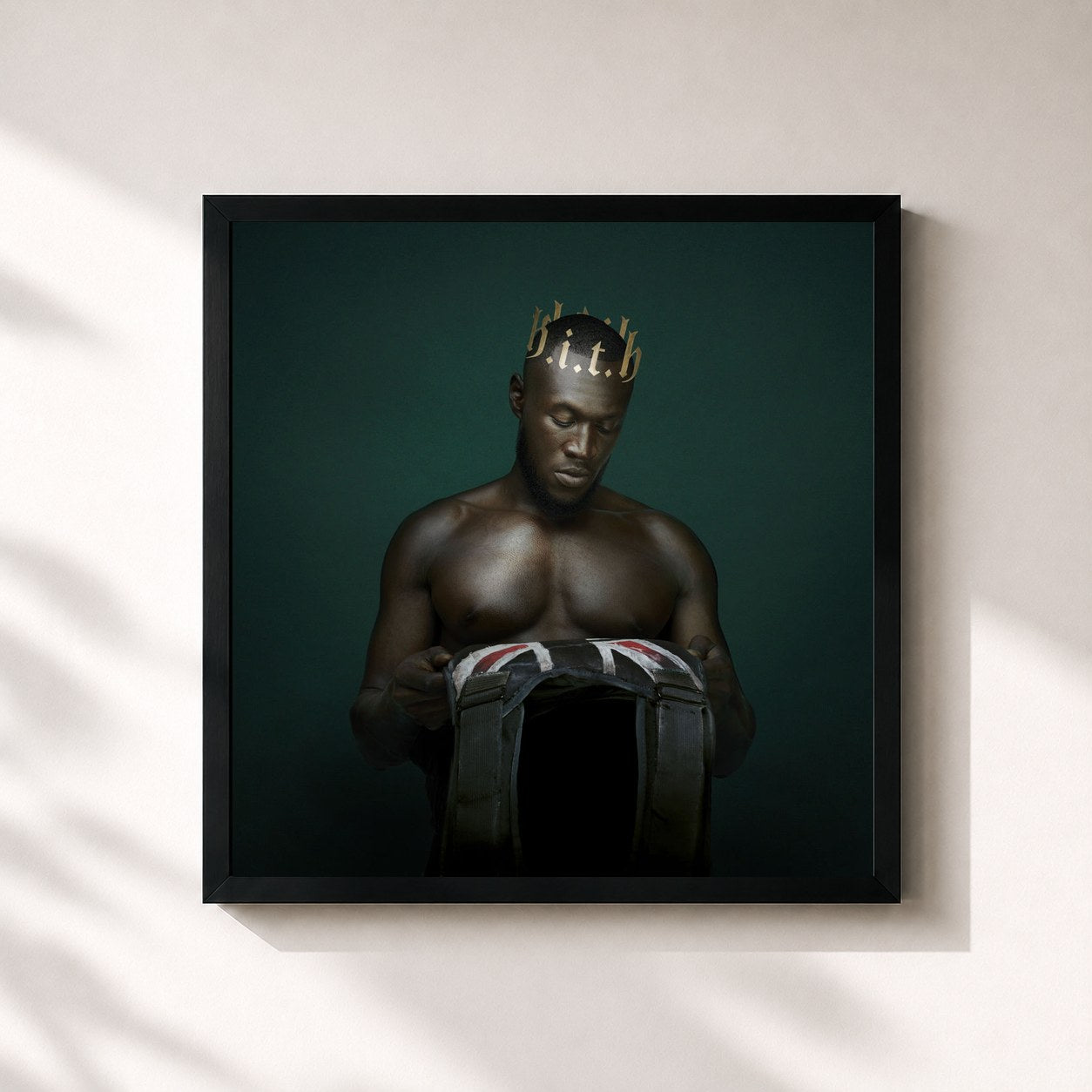 #noir Tableau carré de l'album Heavy Is The Head de Stormzy, cadre noir 32x32 cm