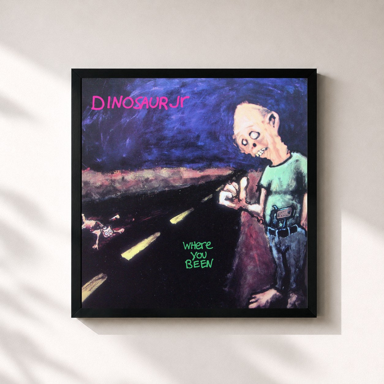 #noir Tableau carré de l'album Where You Been (2019 Expanded & Remastered Edition) de Dinosaur Jr., cadre noir 32x32 cm