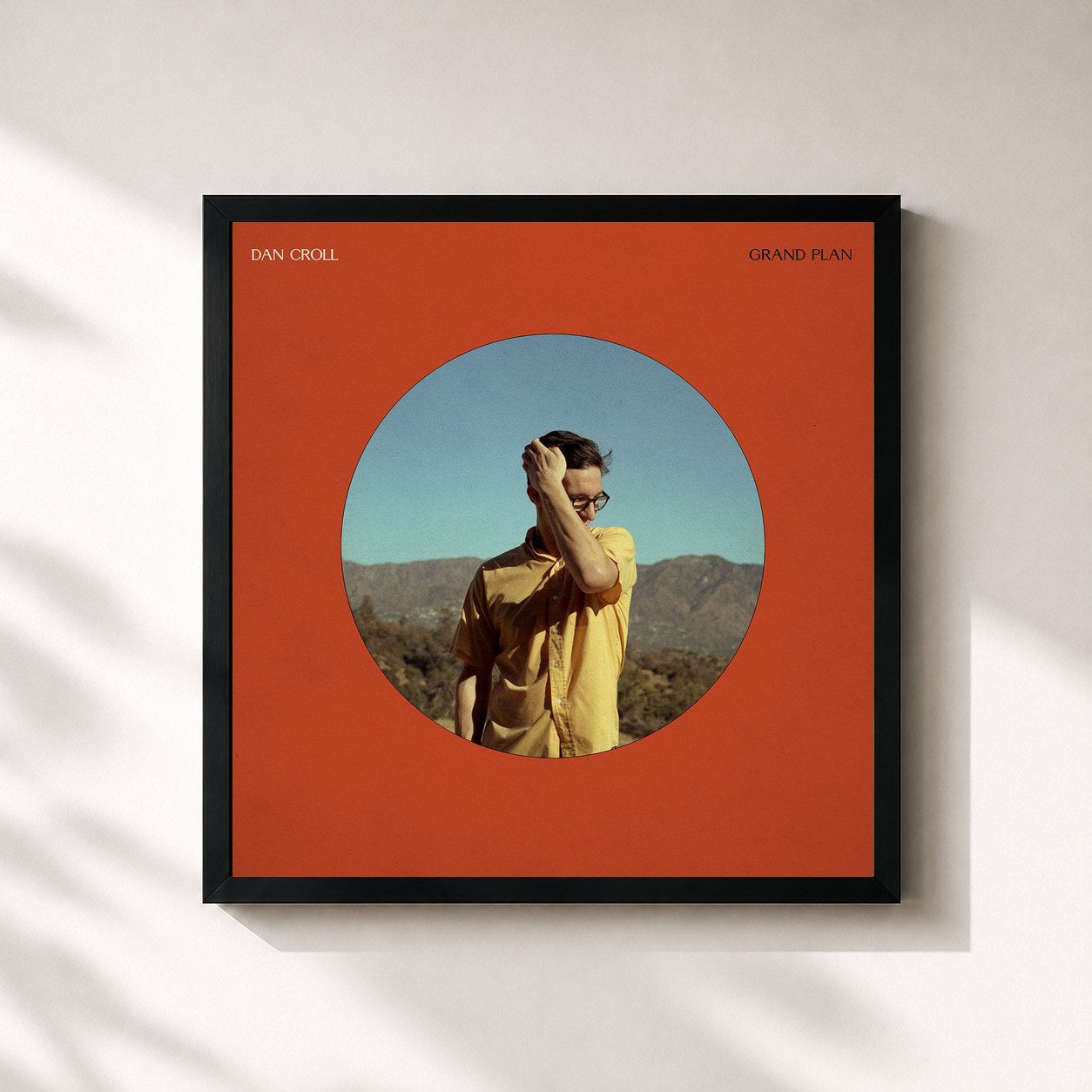 #noir Tableau carré de l'album Grand Plan de Dan Croll, cadre noir 32x32 cm