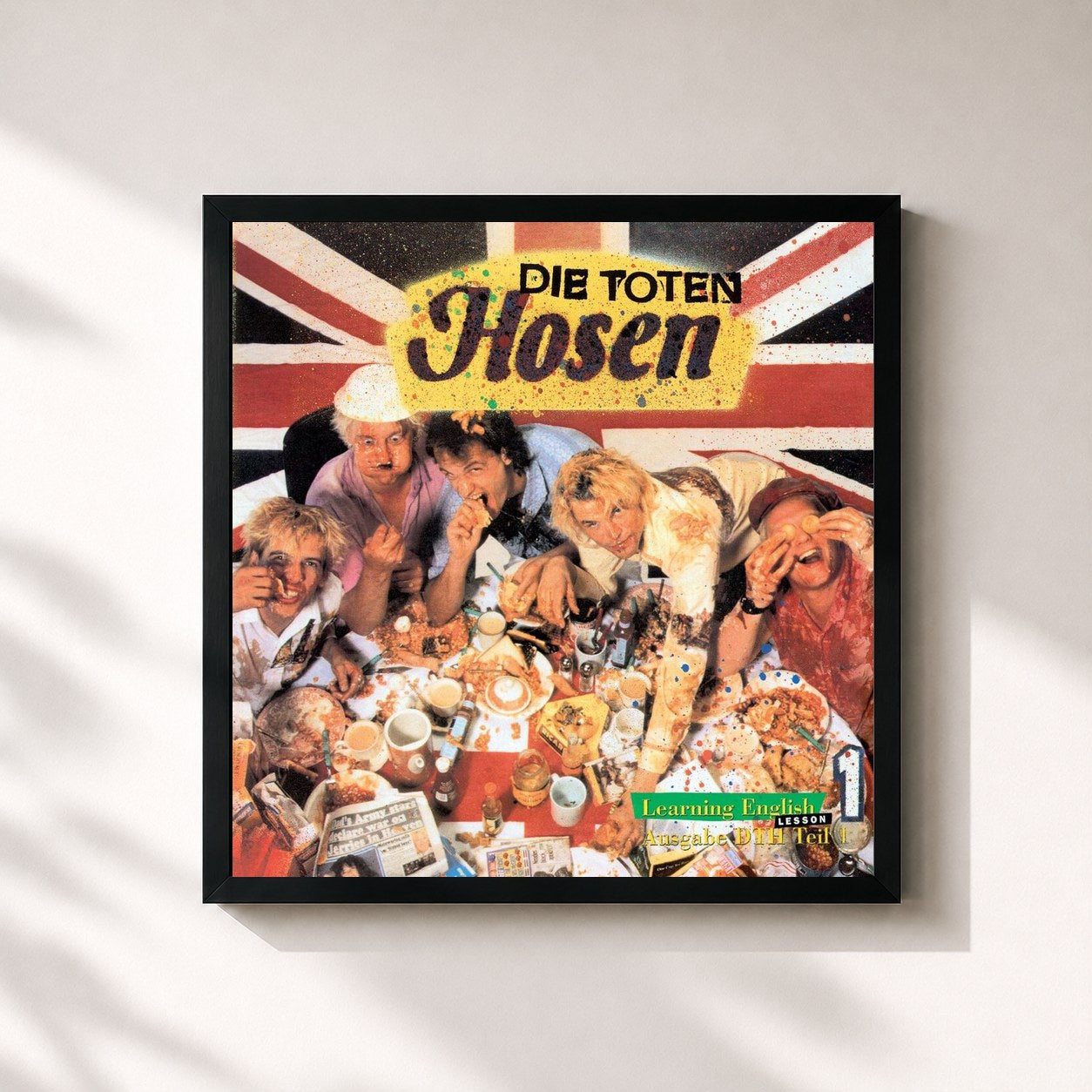 #noir Tableau carré de l'album Learning English - Lesson One (Deluxe-Edition mit Bonus-Tracks) de Die Toten Hosen, cadre noir 32x32 cm