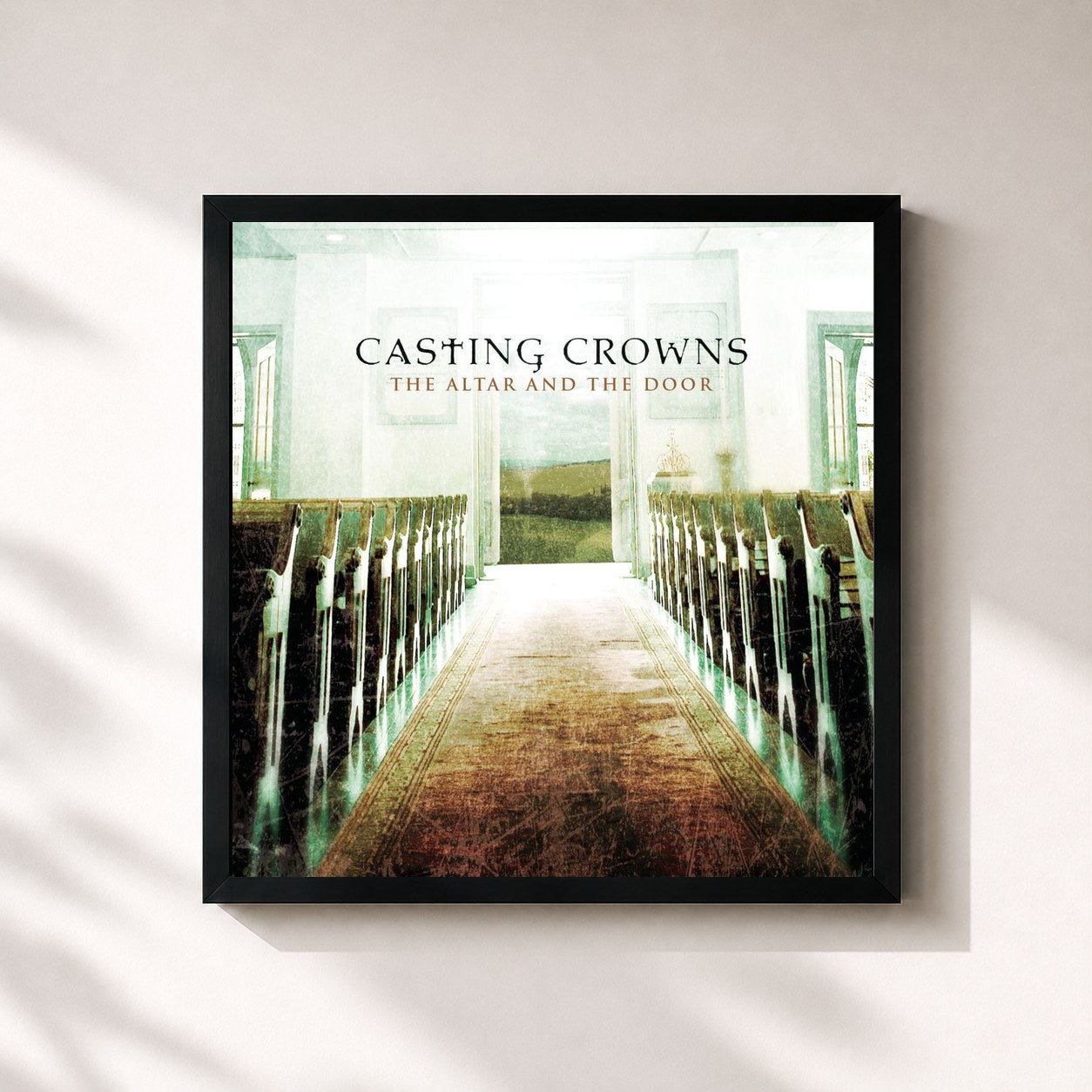#noir Tableau carré de l'album The Altar and The Door de Casting Crowns, cadre noir 32x32 cm