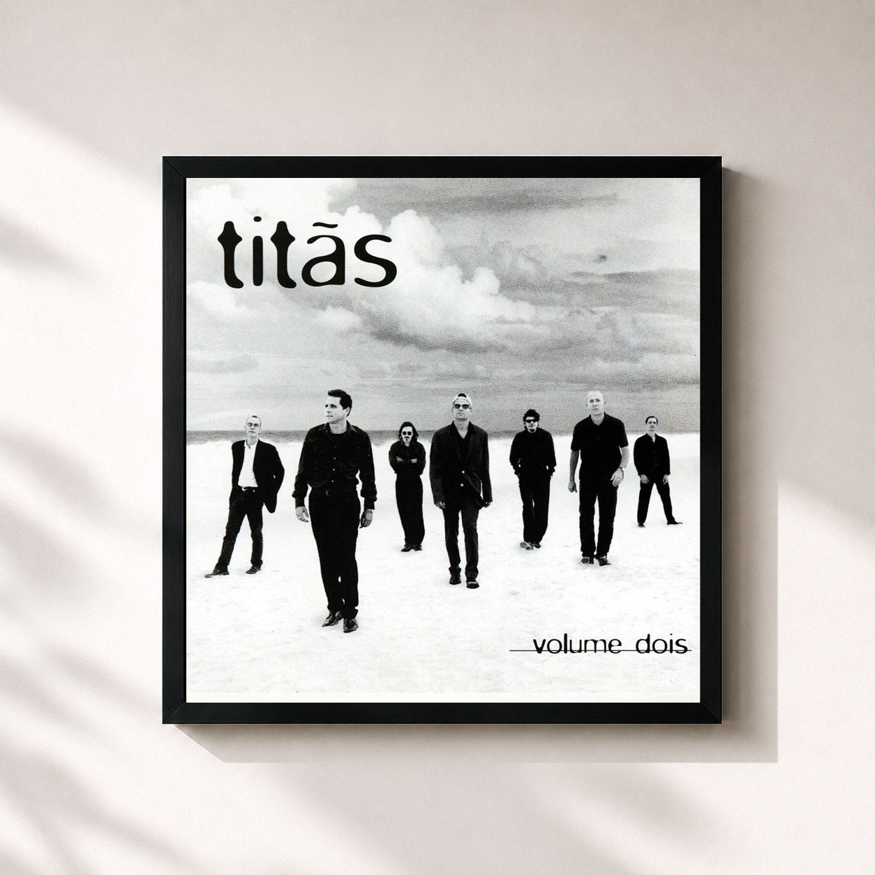 #noir Tableau carré de l'album Volume 02 de Titãs, cadre noir 32x32 cm