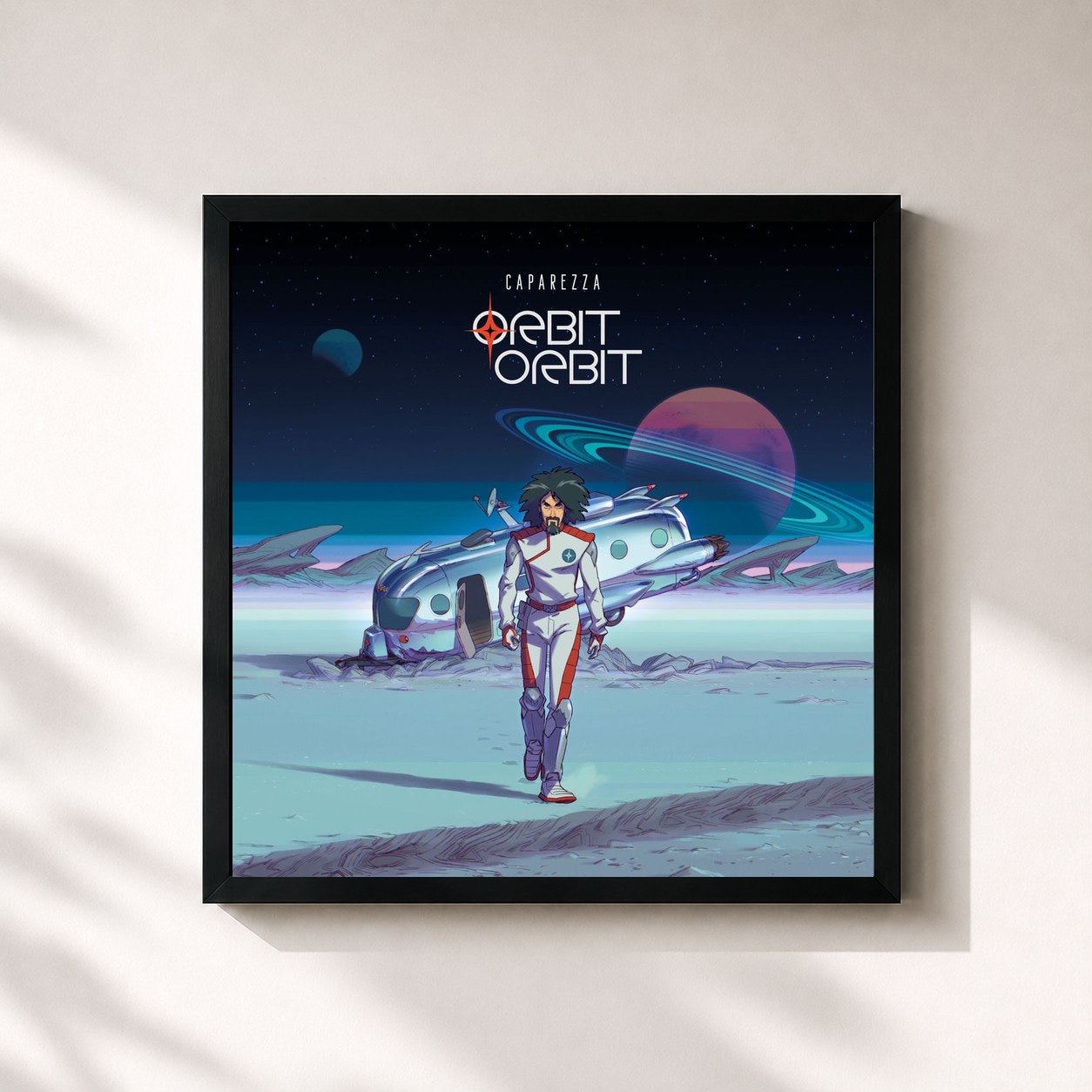 #noir Tableau carré de l'album Orbit Orbit de Caparezza, cadre noir 32x32 cm