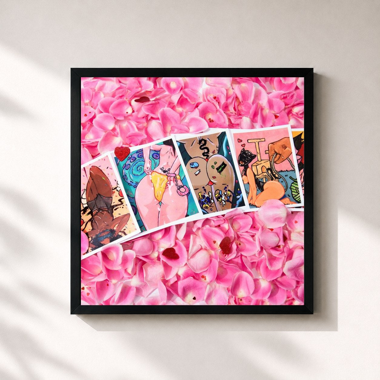 #noir Tableau carré de l'album The Chocolate Box de Jeremih, cadre noir 32x32 cm