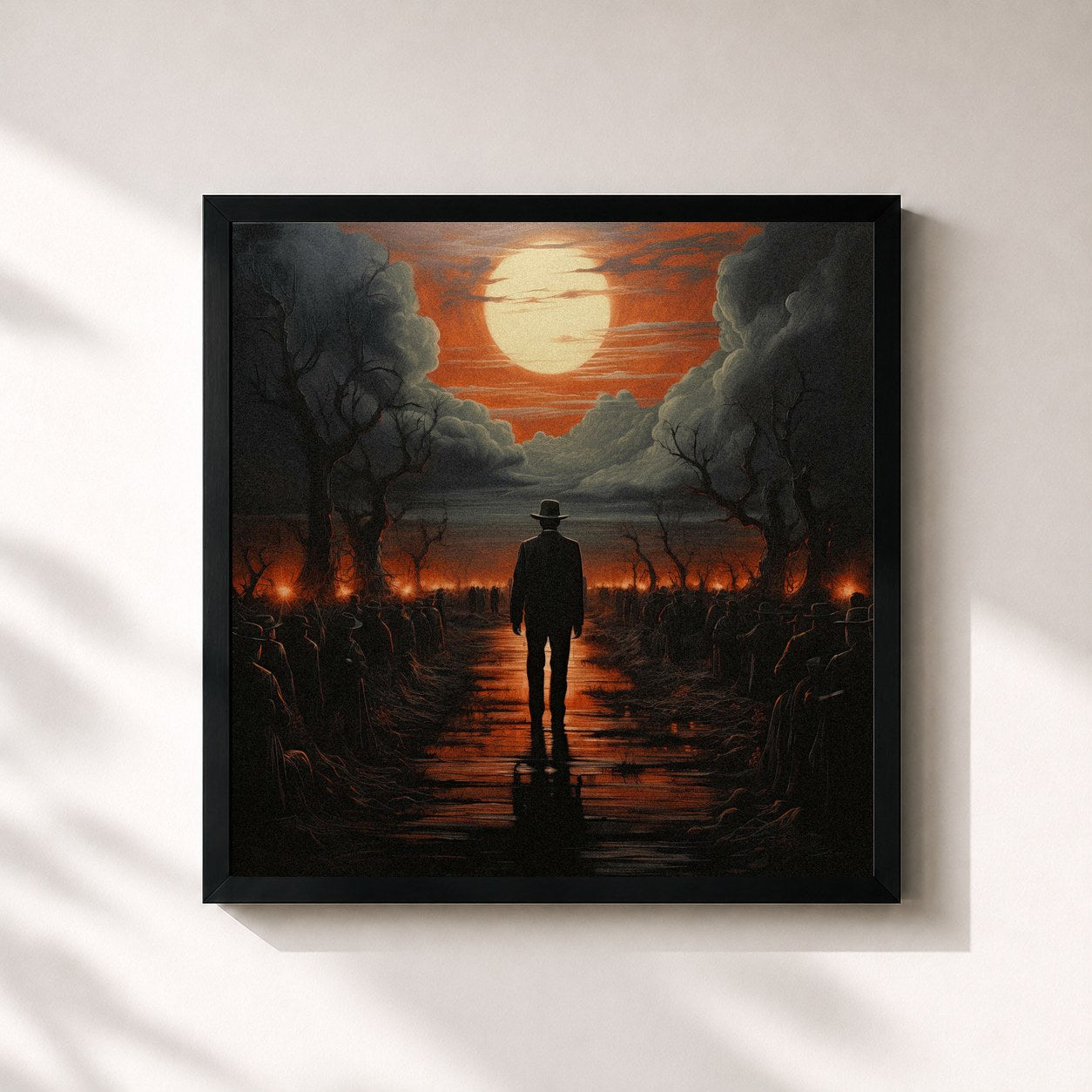 #noir Tableau carré de l'album BLKKKK VAN GOGH 3 de 404Billy, cadre noir 32x32 cm