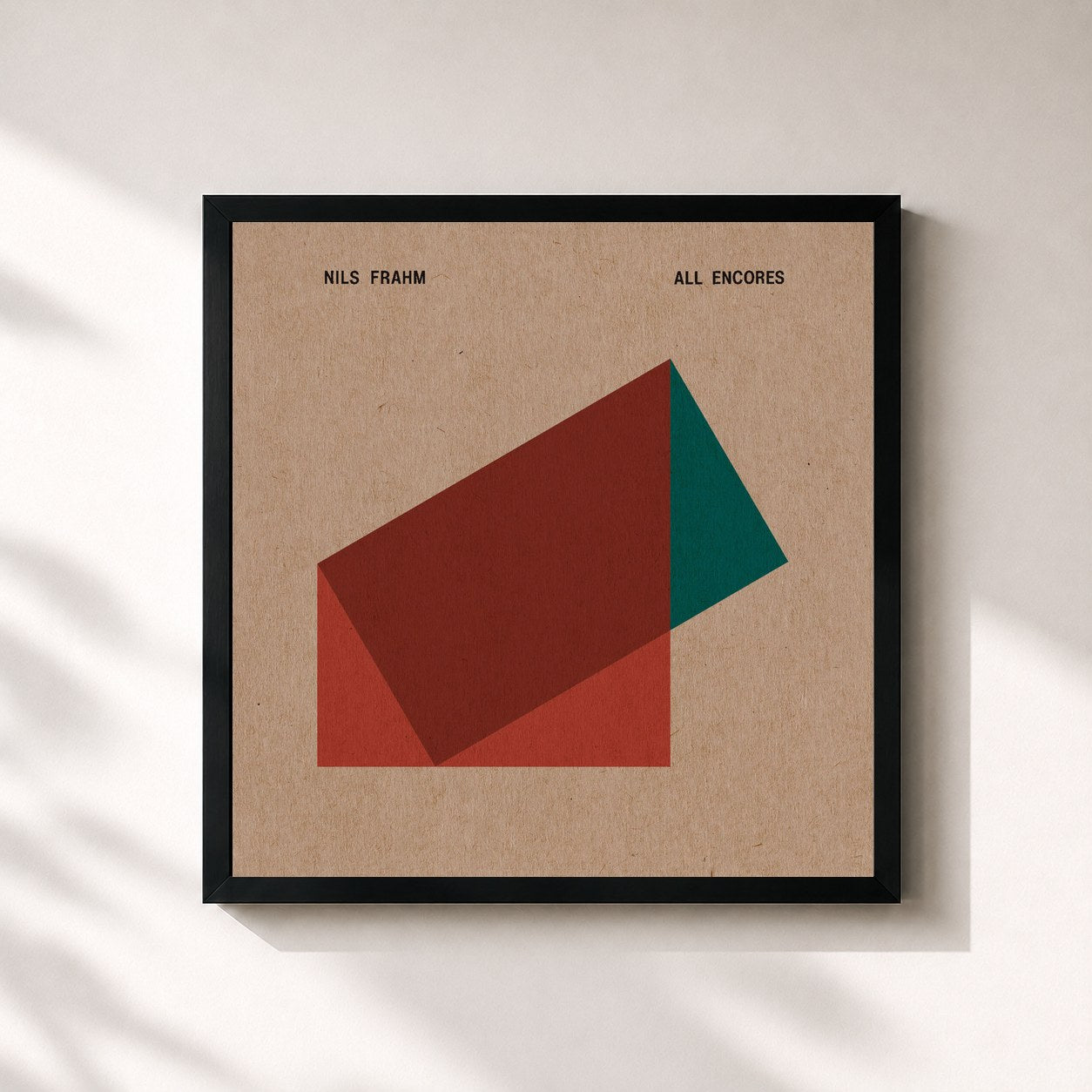 #noir Tableau carré de l'album All Encores de Nils Frahm, cadre noir 32x32 cm