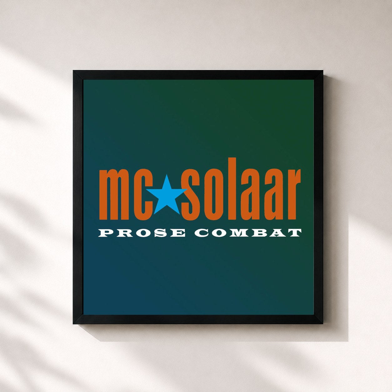 #noir Tableau carré de l'album Prose combat de MC Solaar, cadre noir 32x32 cm