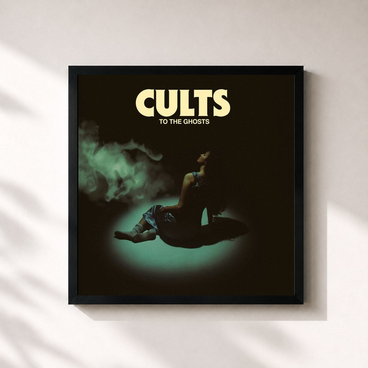 #noir Tableau carré de l'album To the Ghosts de cults, cadre noir 32x32 cm