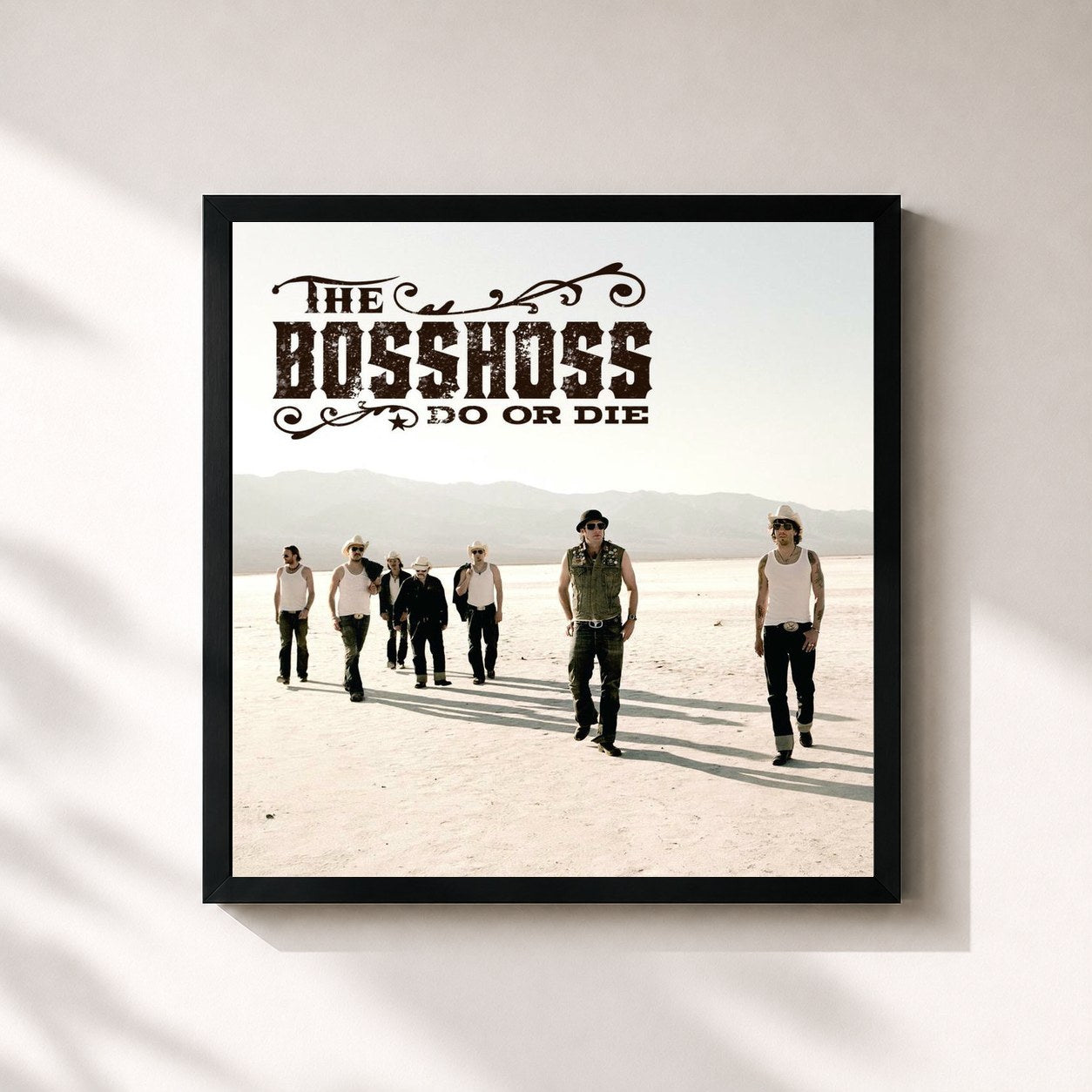 #noir Tableau carré de l'album Do Or Die de The BossHoss, cadre noir 32x32 cm