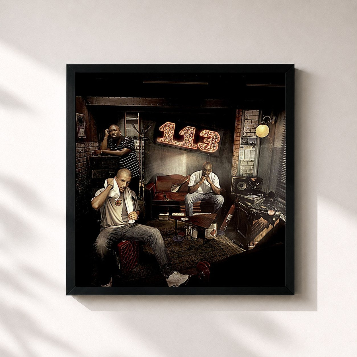 #noir Tableau carré de l'album 113 Degrés de 113, cadre noir 32x32 cm