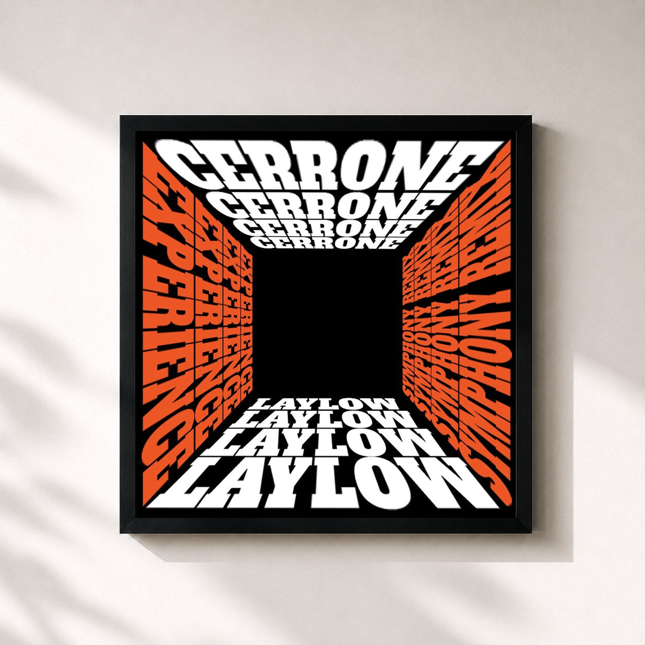 #noir Tableau carré de l'album Experience (Disco Symphony Version) de Cerrone, cadre noir 32x32 cm