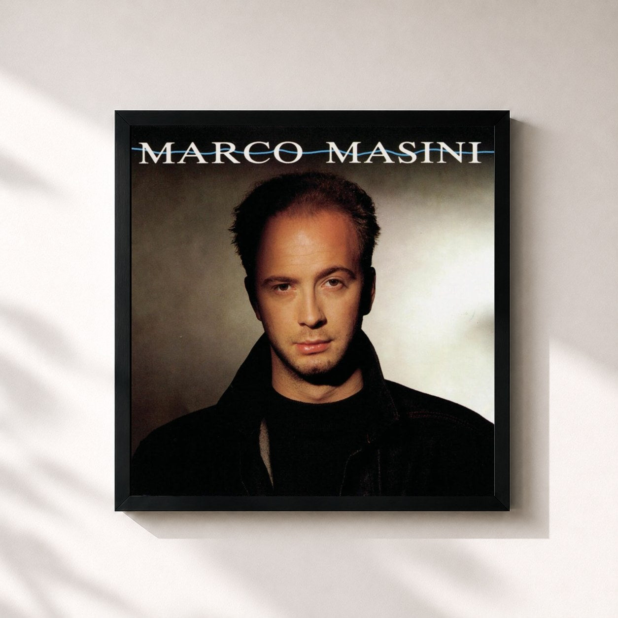 #noir Tableau carré de l'album Marco Masini de Marco Masini, cadre noir 32x32 cm