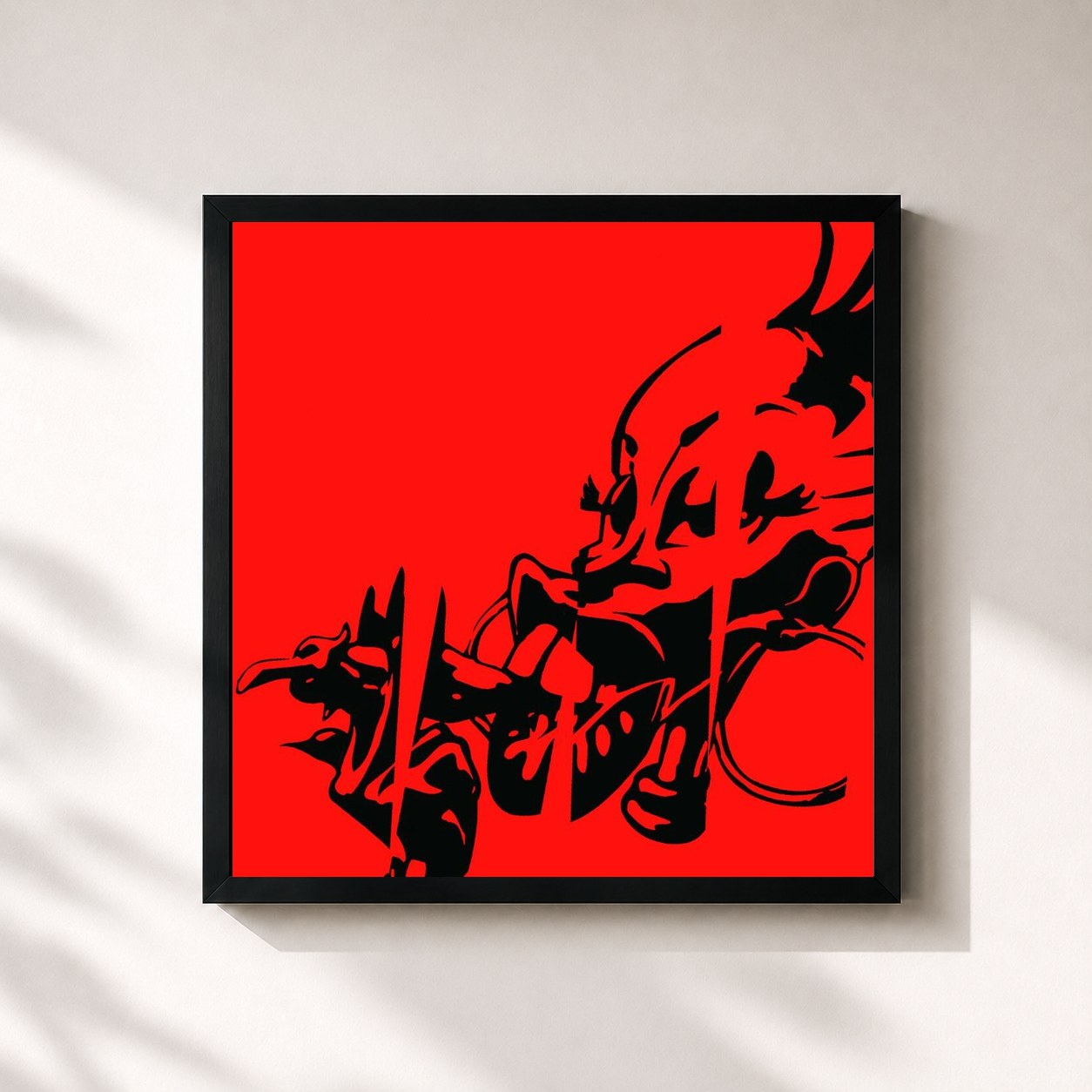 #noir Tableau carré de l'album Ehii!Negrita de Negrita, cadre noir 32x32 cm