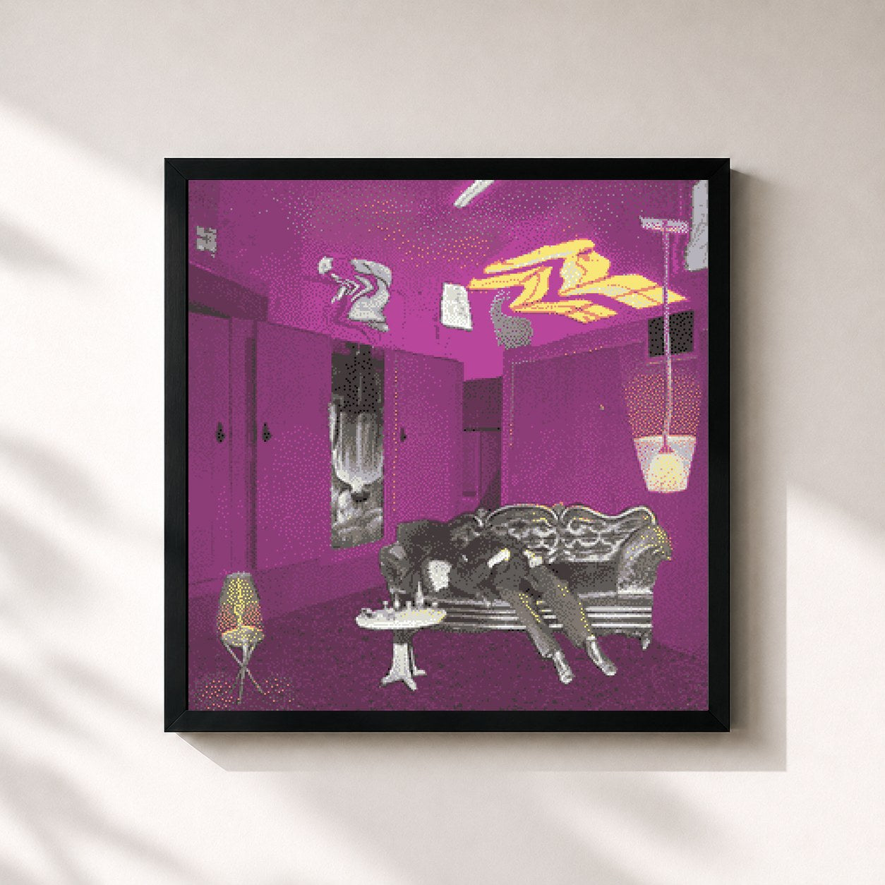 #noir Tableau carré de l'album 130 Mood : TRBL de Dean, cadre noir 32x32 cm